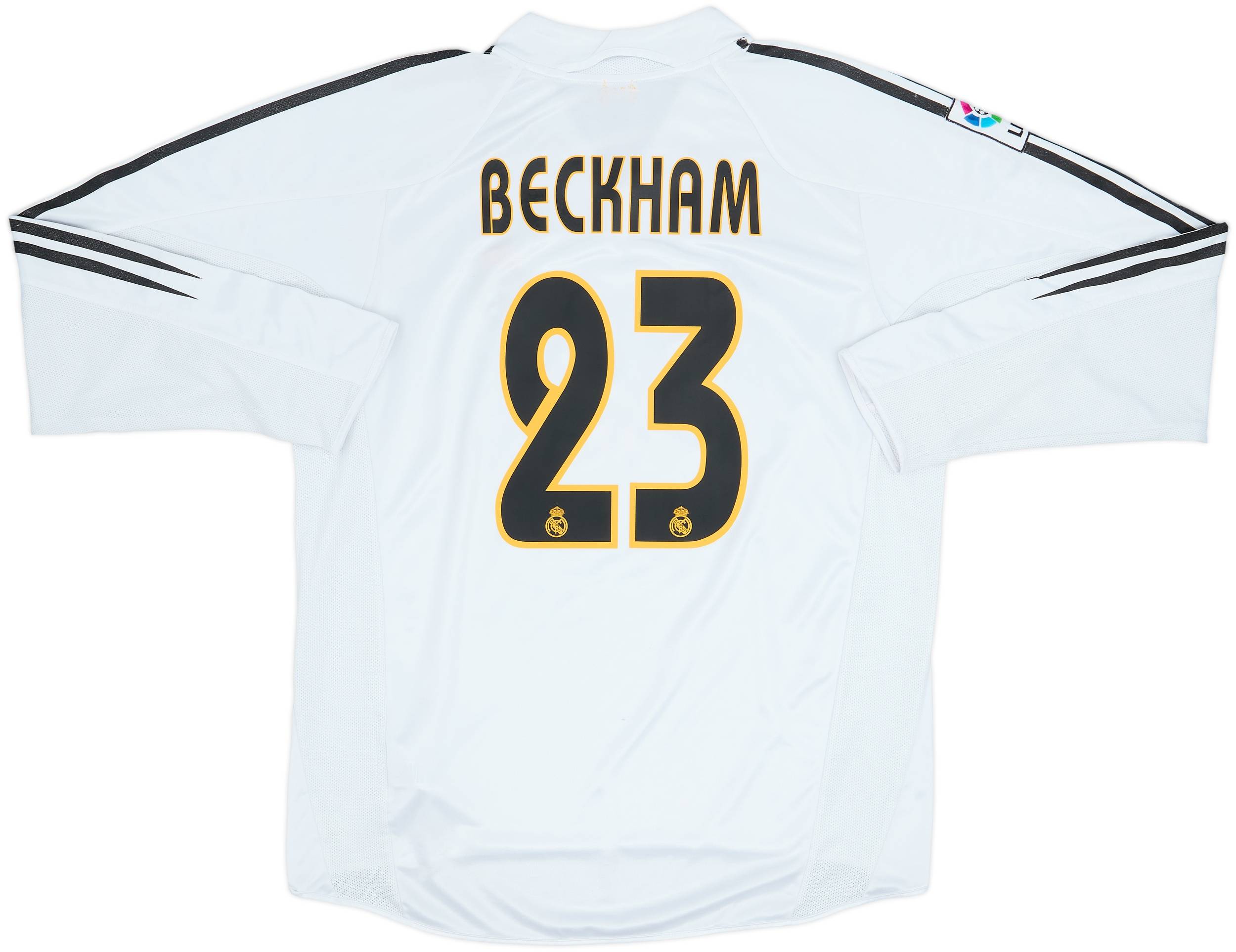 2004-05 Real Madrid Home L/S Shirt Beckham #23 - 6/10 - (L)