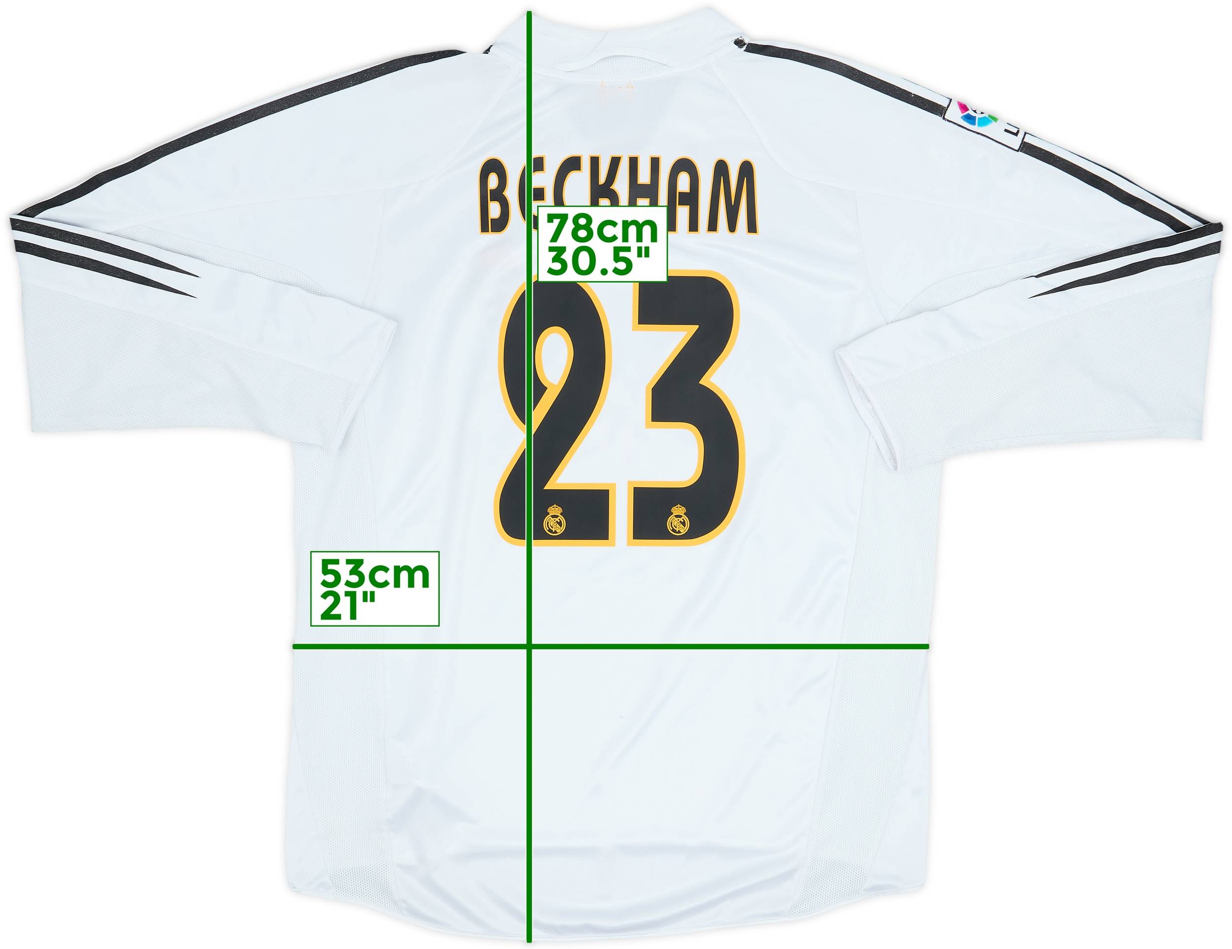2004-05 Real Madrid Home L/S Shirt Beckham #23 - 6/10 - (L)