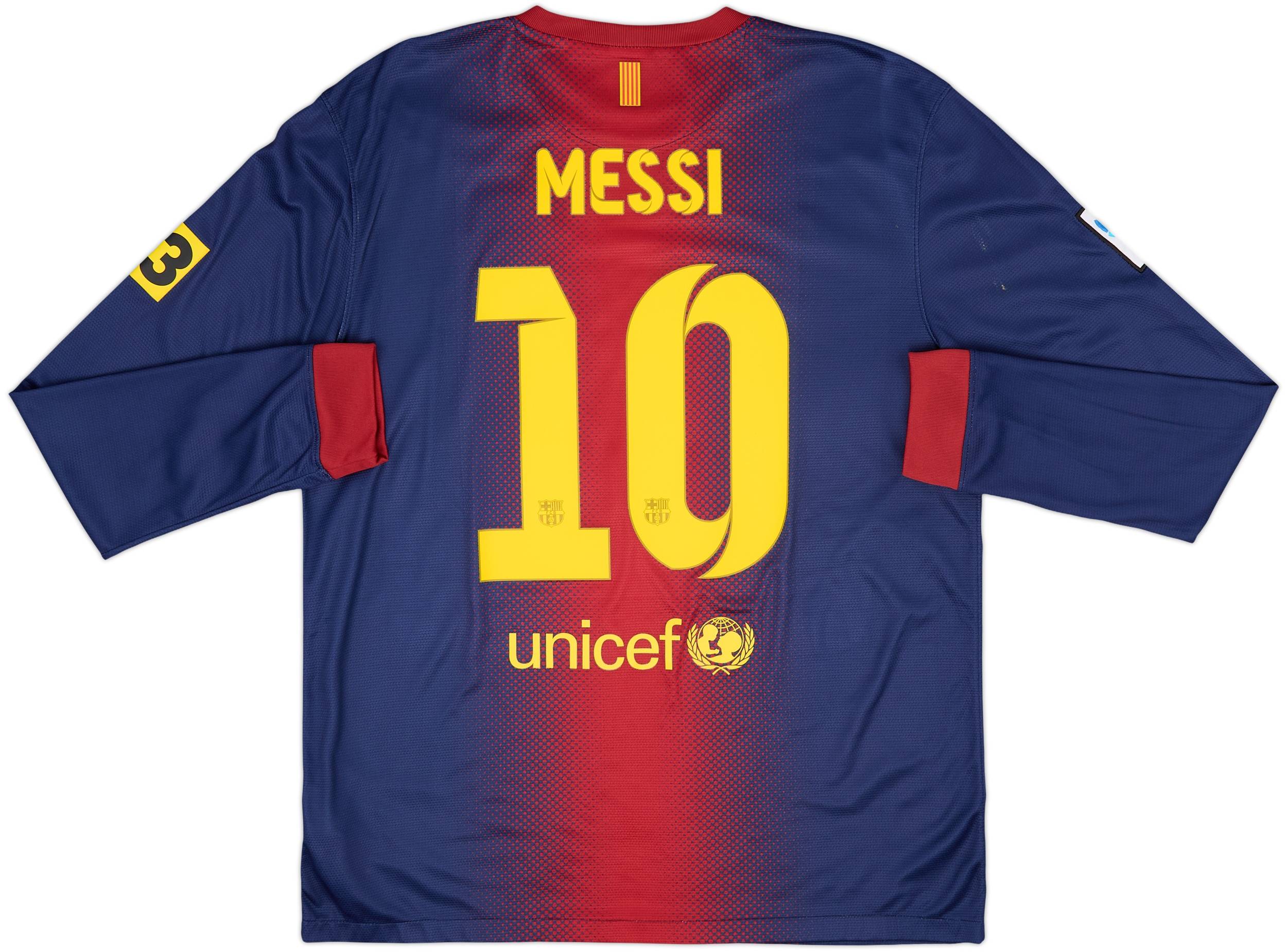 2012-13 Barcelona Home L/S Shirt Messi #10 - 7/10 - (L)