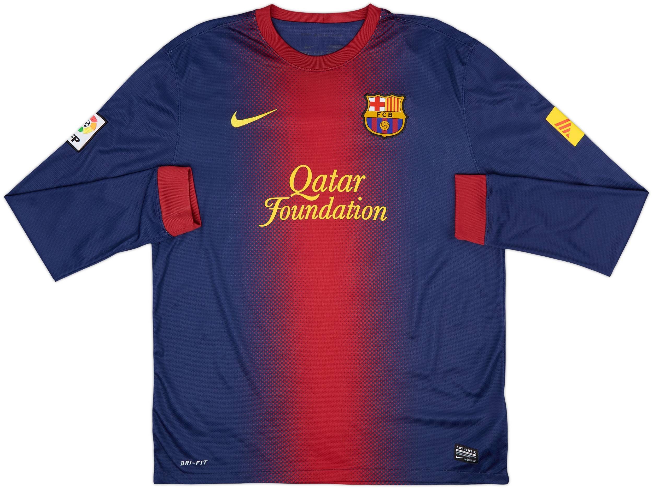 2012-13 Barcelona Home L/S Shirt Messi #10 - 7/10 - (L)