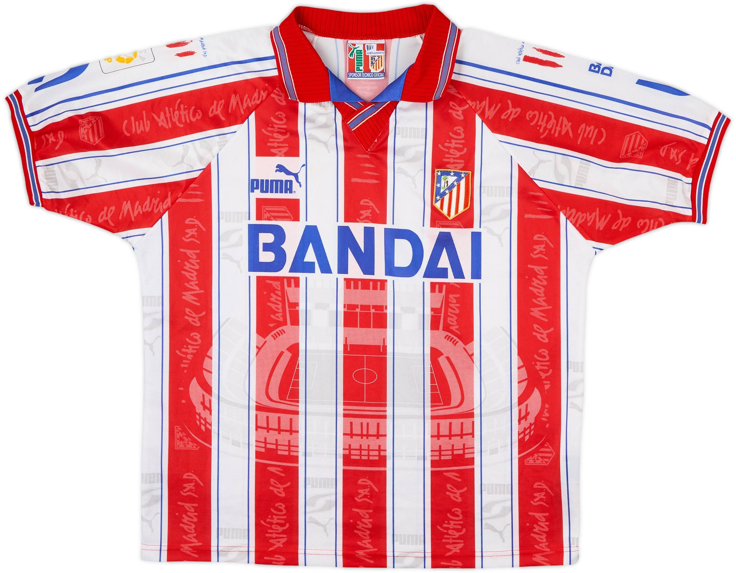 1996-97 アトレティコ・マドリード ホームシャツ ゲームシャツ 1996-97 Atletico Madrid Home Shirt - 9/10 - (L)
