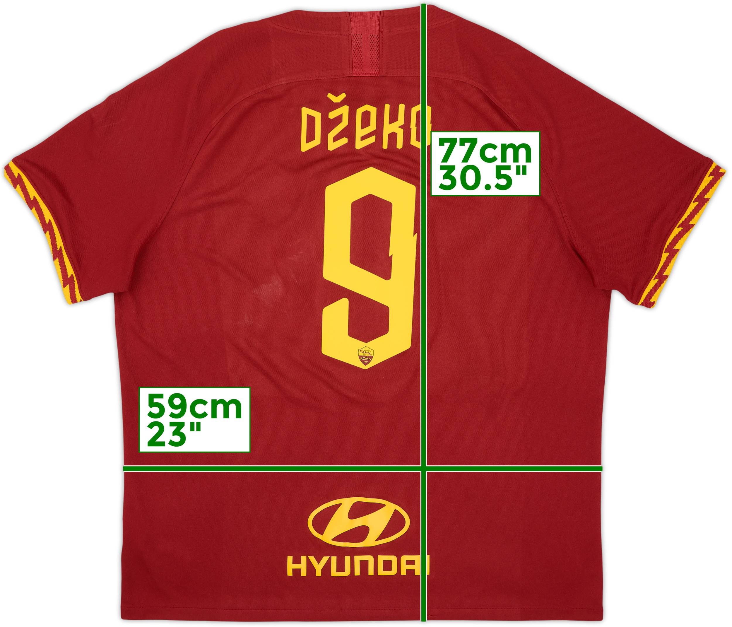 2019-20 Roma Home Shirt Dzeko #9 - 6/10 - (XXL)