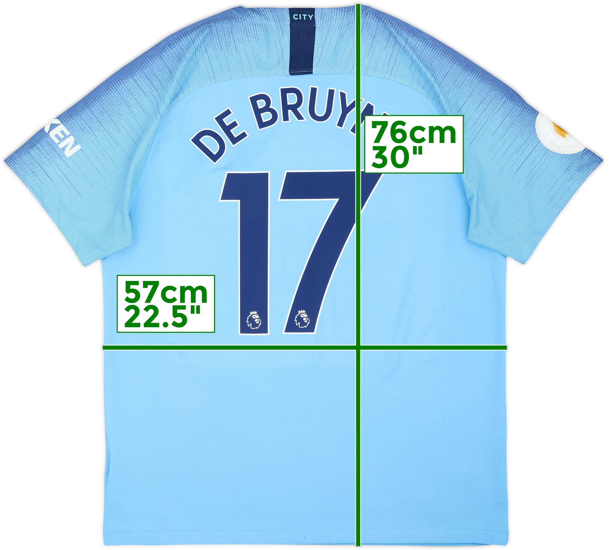 2018-19 Manchester City Home Shirt De Bruyne #17 - 6/10 - (XL)