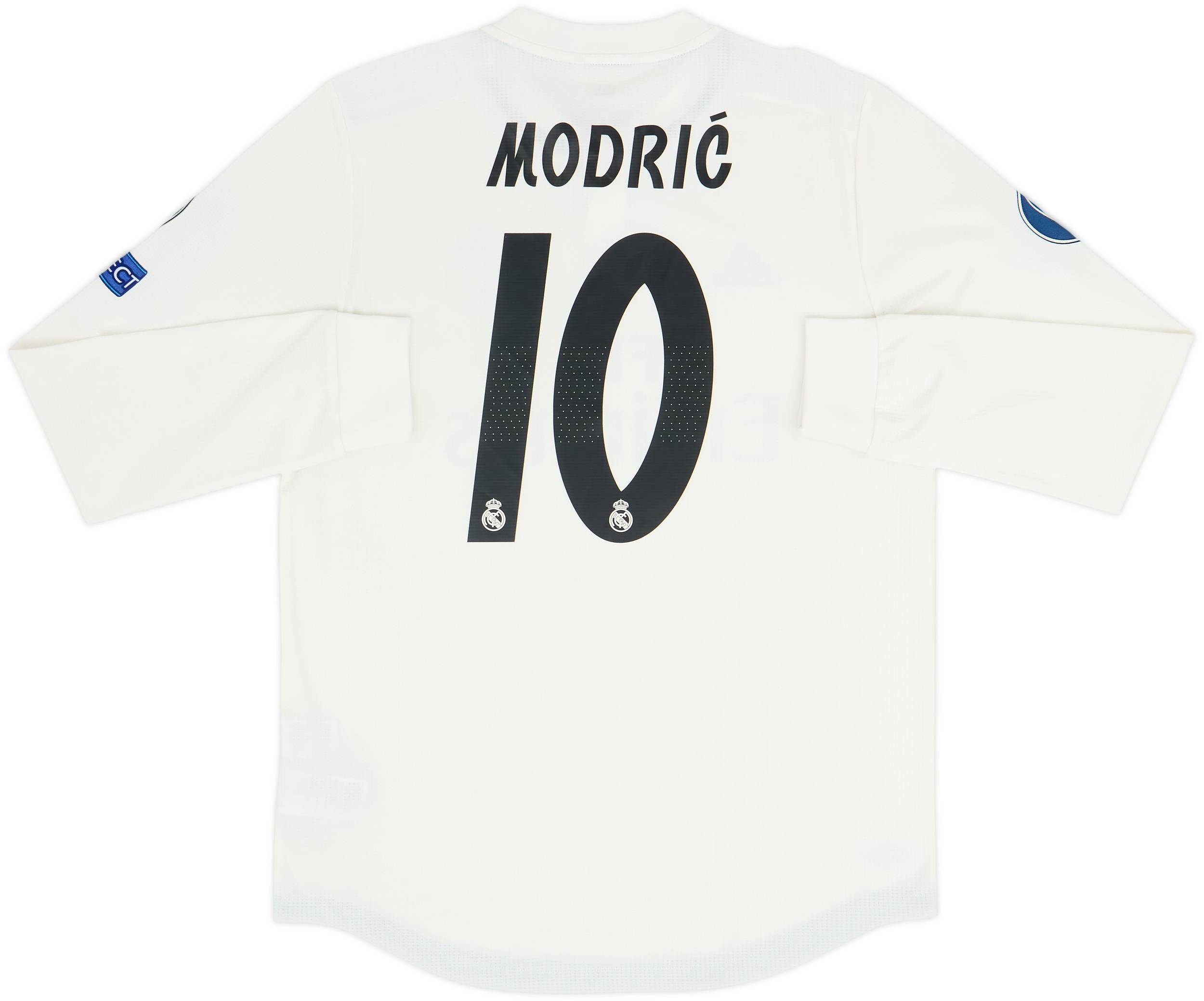 2018-19 Real Madrid Authentic Home L/S Shirt Modric #10 - 6/10 - (L)
