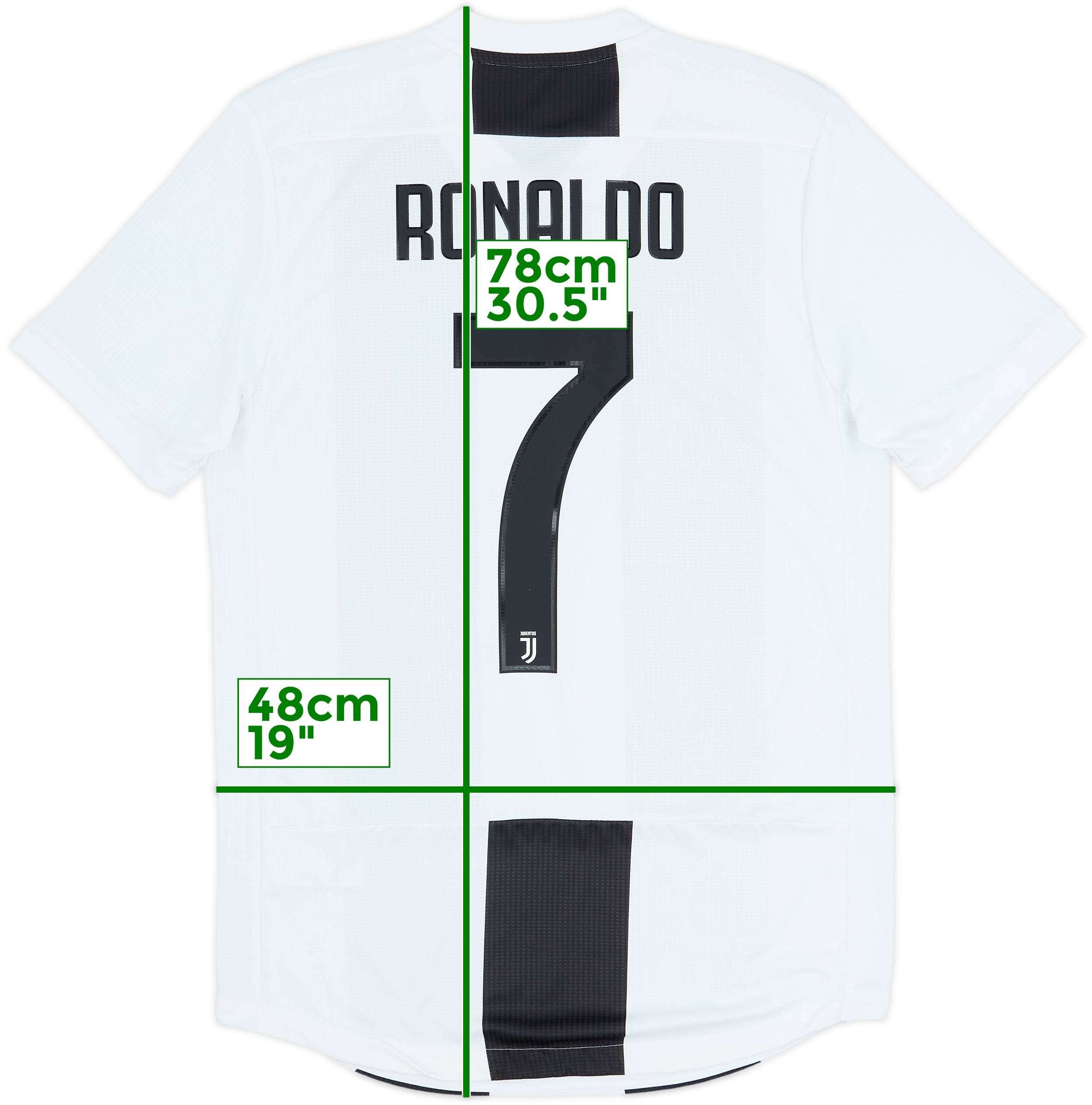 2018-19 Juventus Authentic Home Shirt Ronaldo #7 - 8/10 - (M)