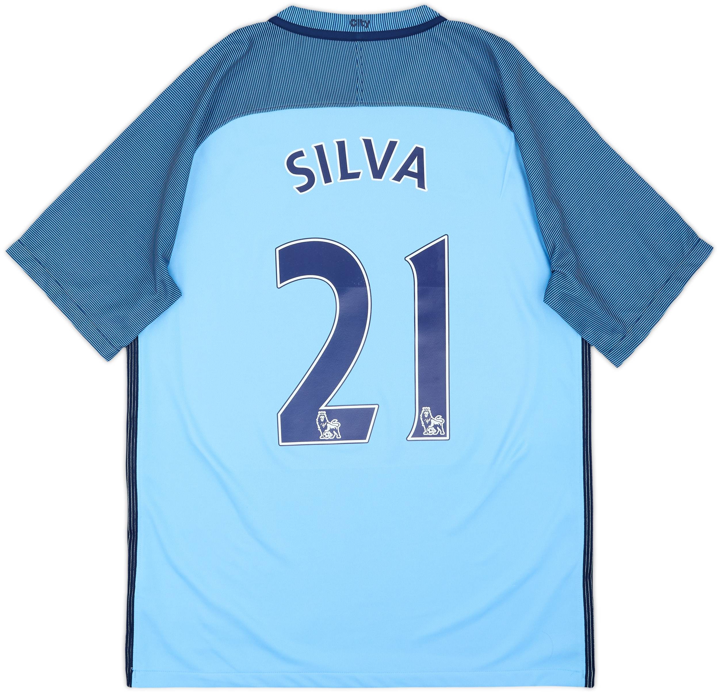 2016-17 Manchester City Home Shirt Silva #21 - 8/10 - (M)