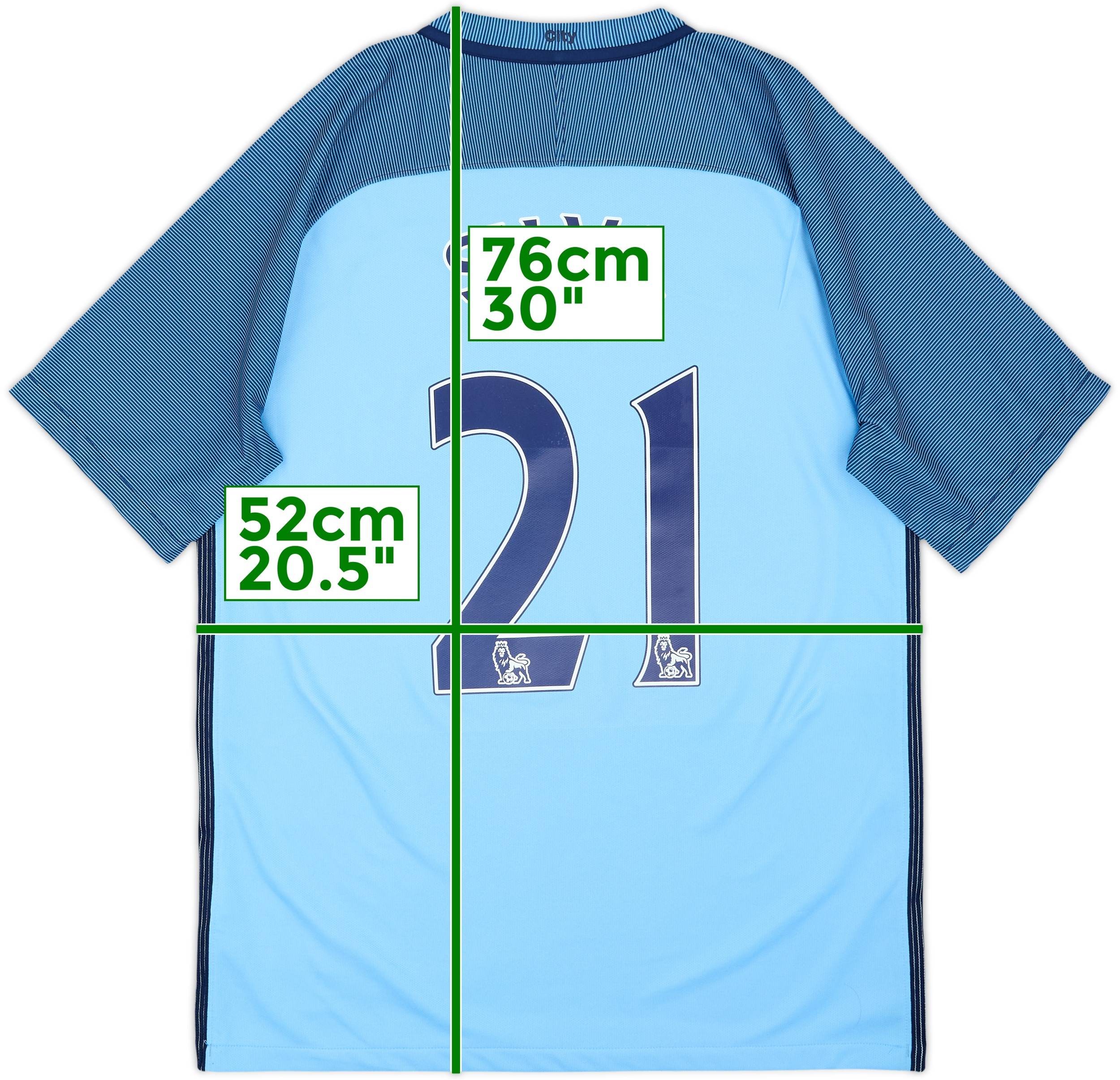 2016-17 Manchester City Home Shirt Silva #21 - 8/10 - (M)