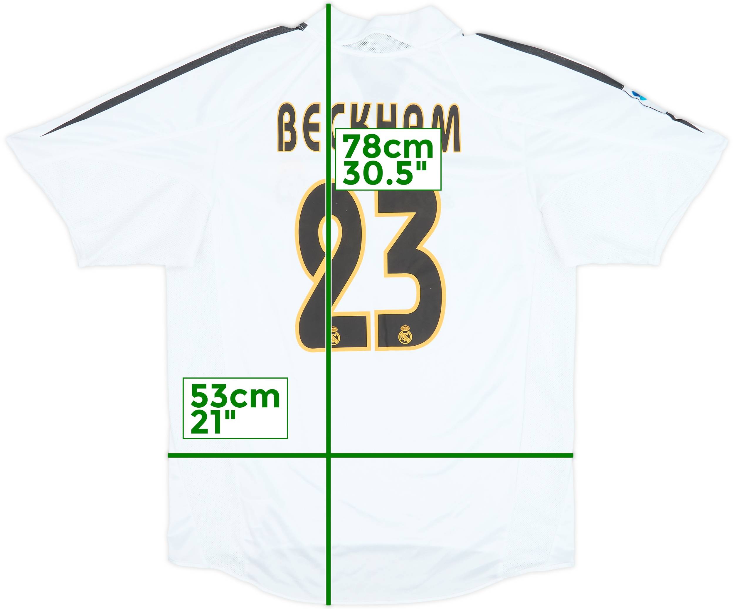 2004-05 Real Madrid Home Shirt Beckham #23 - 8/10 - (S)