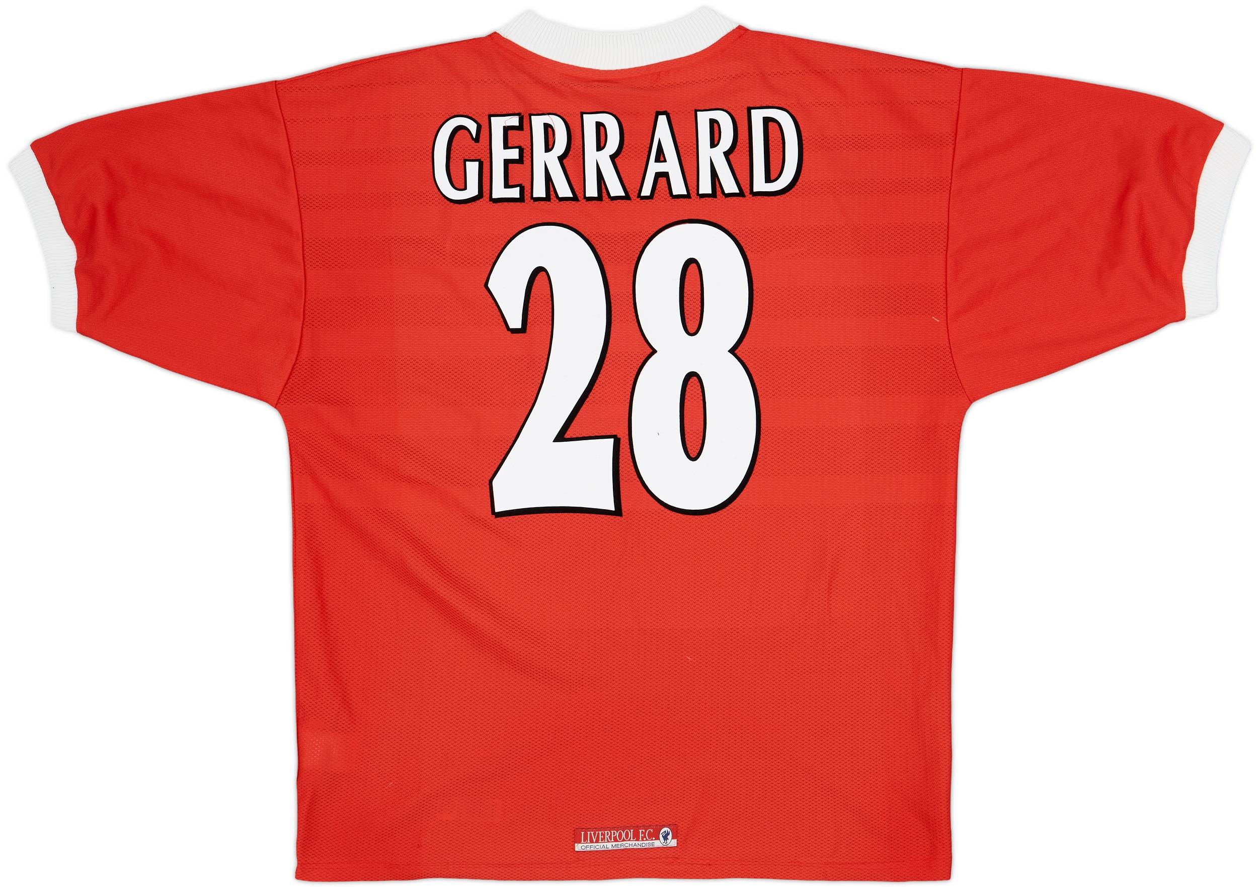 1998-00 Liverpool Home Shirt Gerrard #28 - 6/10 - (L)