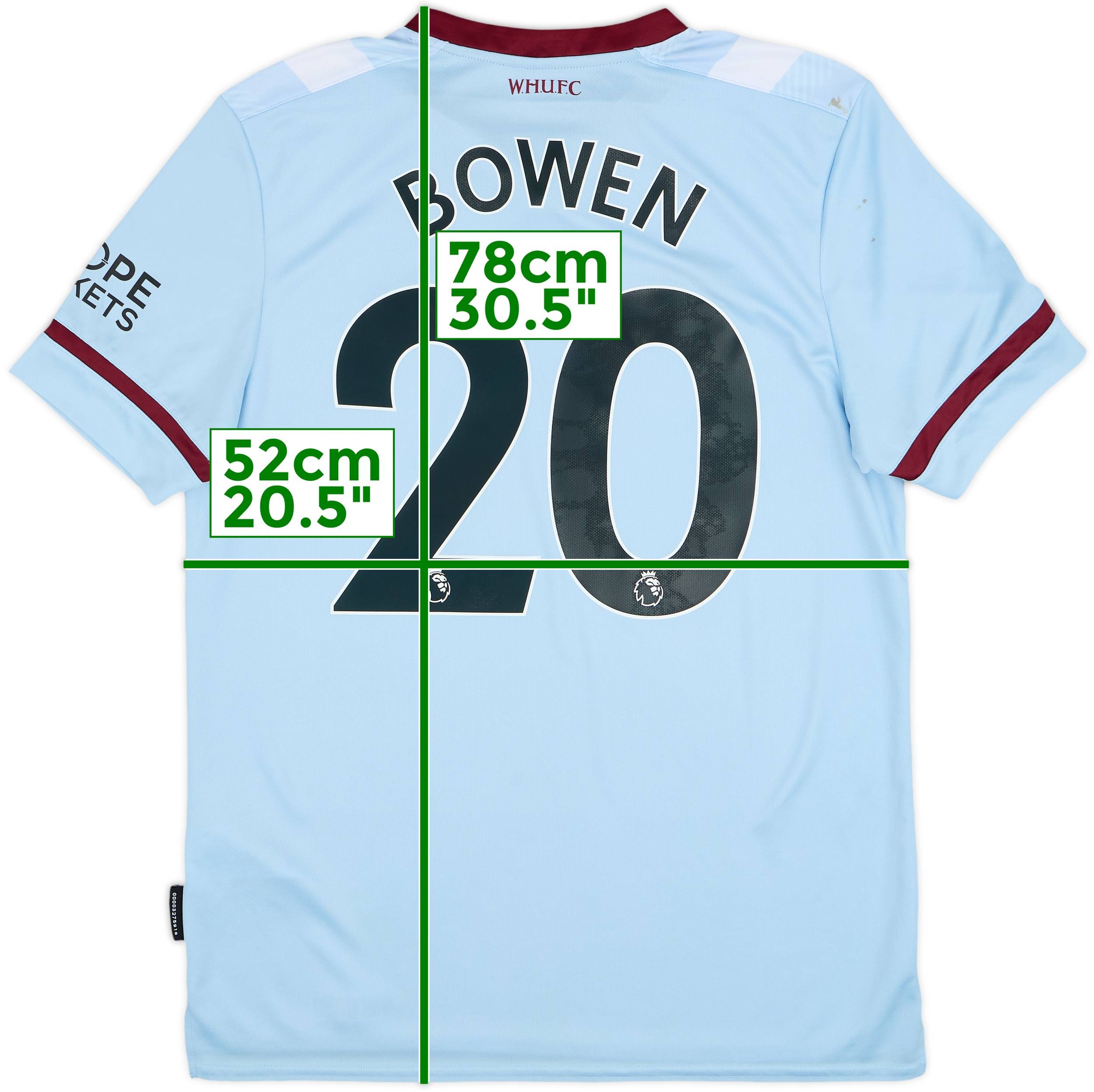 【未使用・タグ付き‼️】West Ham United ユニフォーム ボーウェン 2021-22 West Ham Away Shirt Bowen #20 - 6/10 - (L)