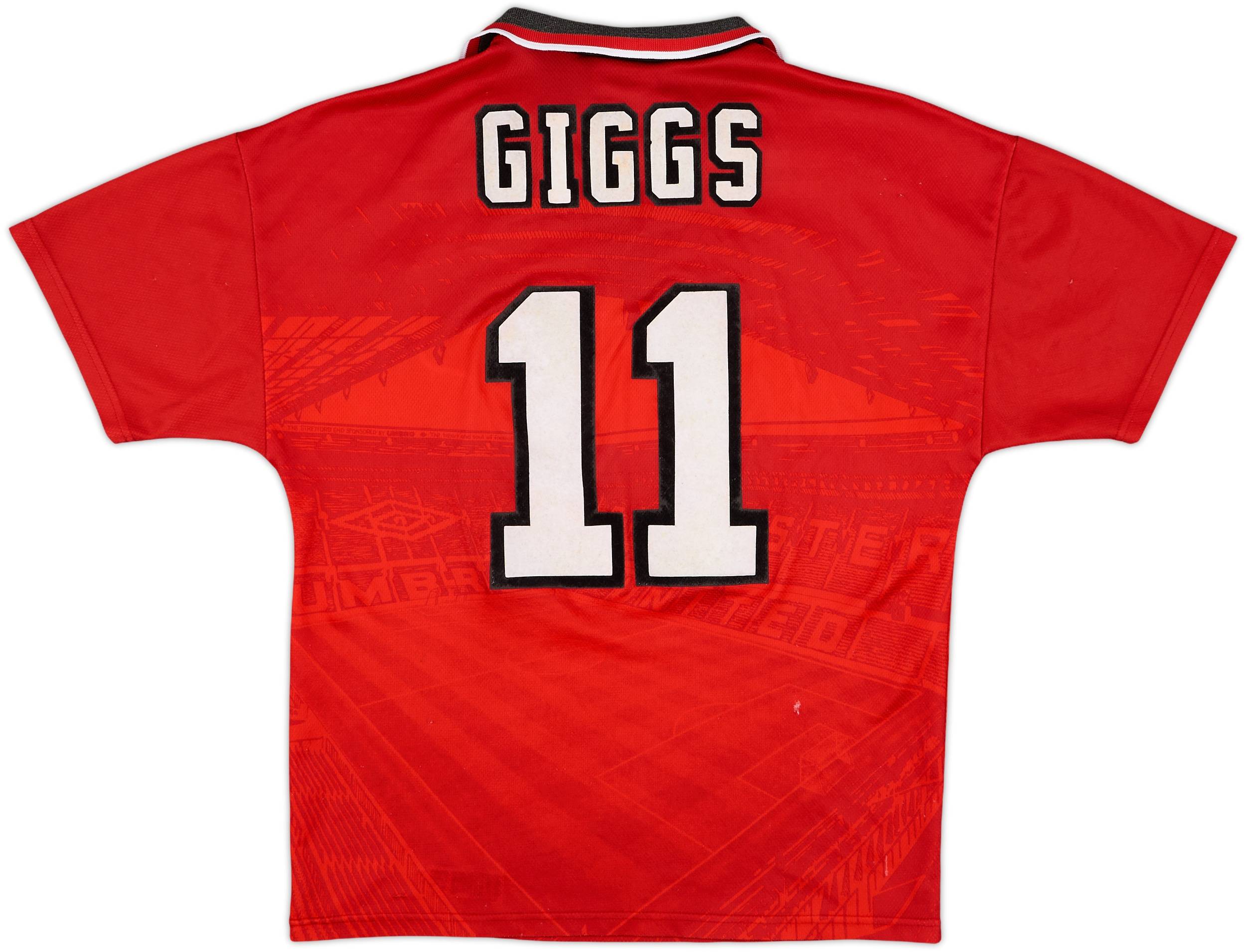 1994-96 Manchester United Home Shirt Giggs #11 - 6/10 - (Y)