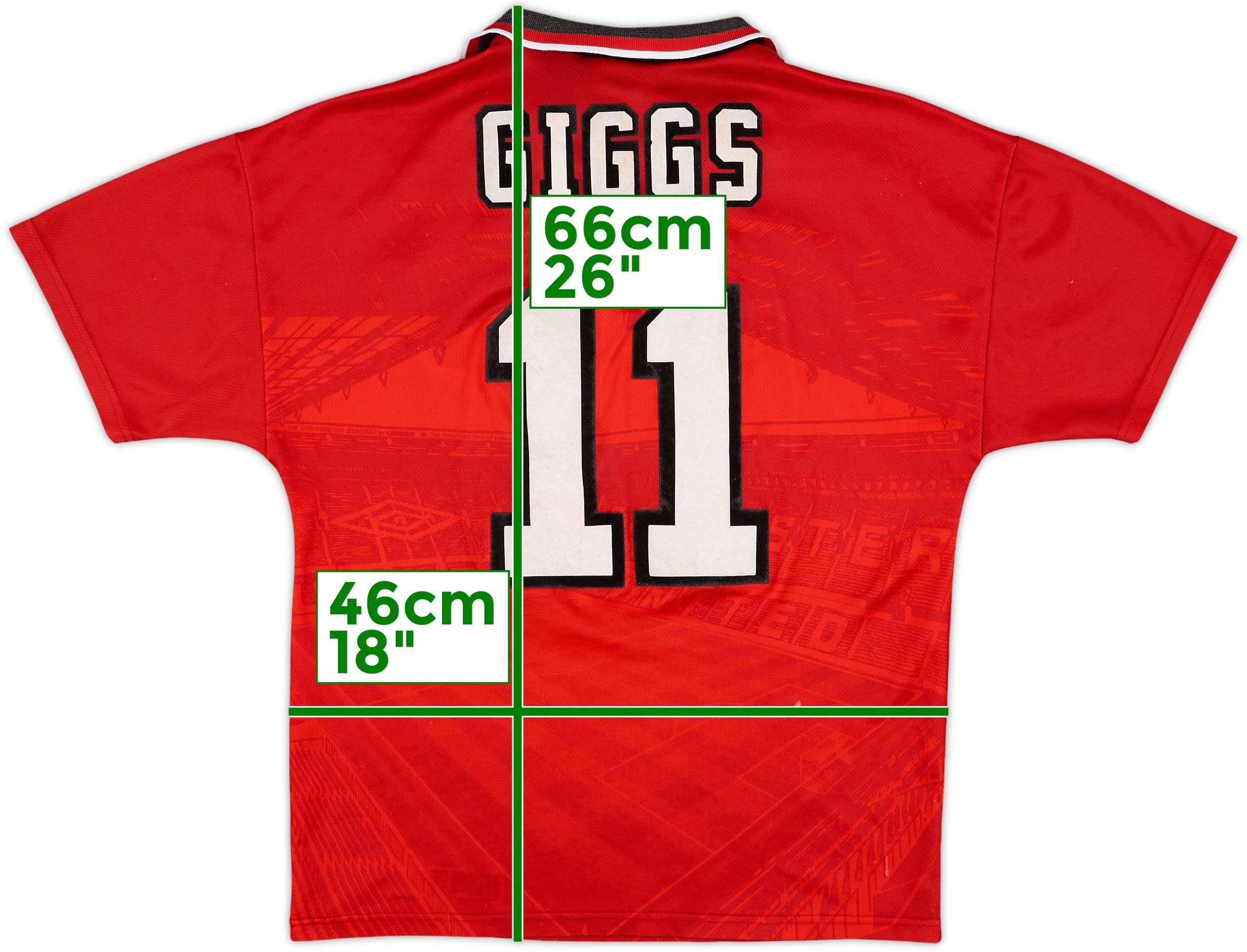 1994-96 Manchester United Home Shirt Giggs #11 - 6/10 - (Y)