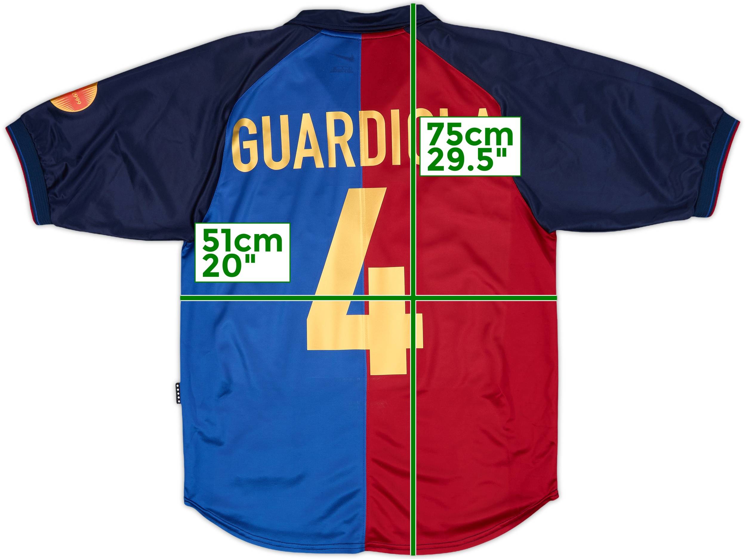 1999-00 Barcelona Centenary Home Shirt Guardiola #4 - 9/10 - (S)