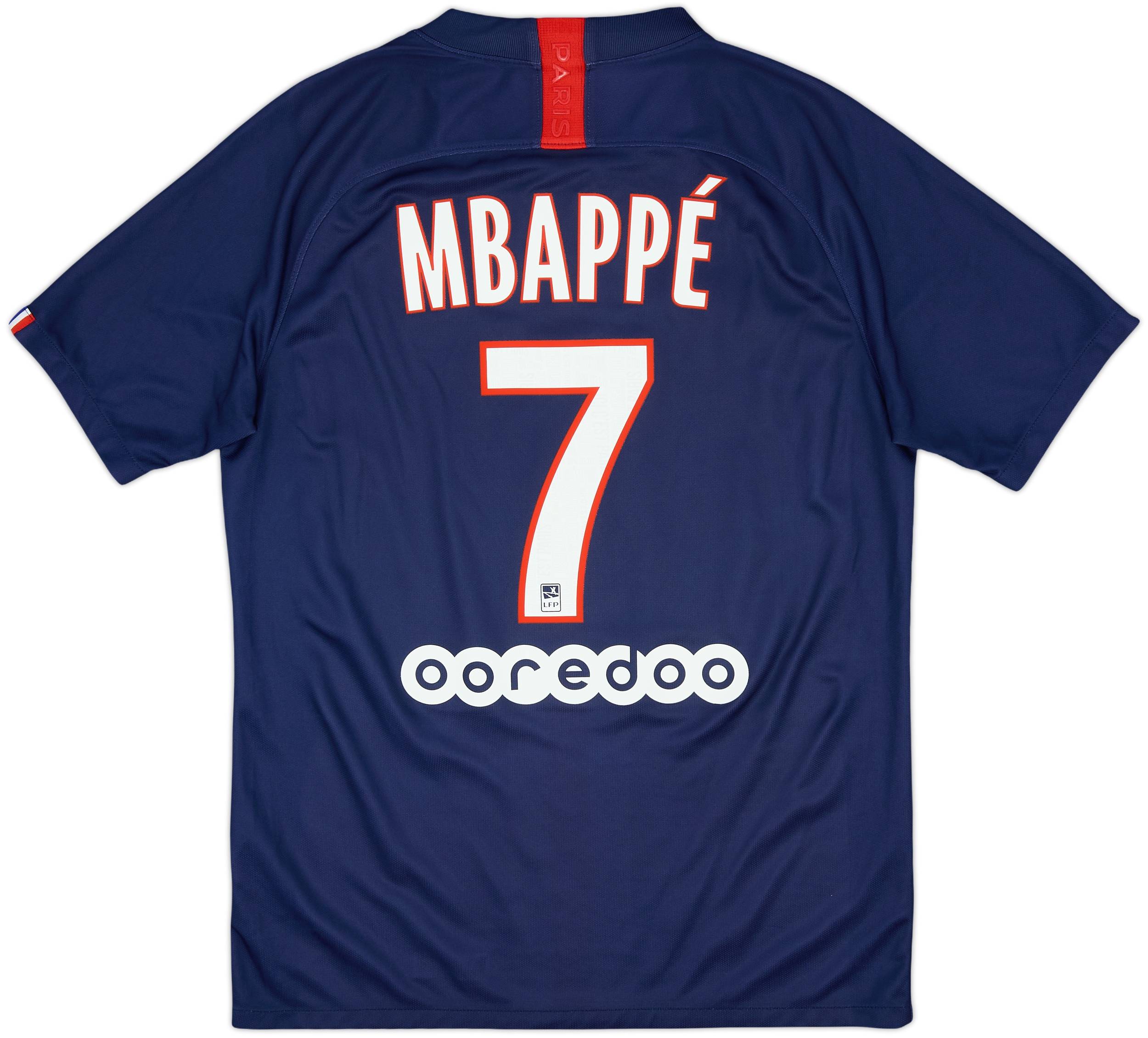 2019-20 Paris Saint-Germain Home Shirt Mbappe #7 - 8/10 - (M)