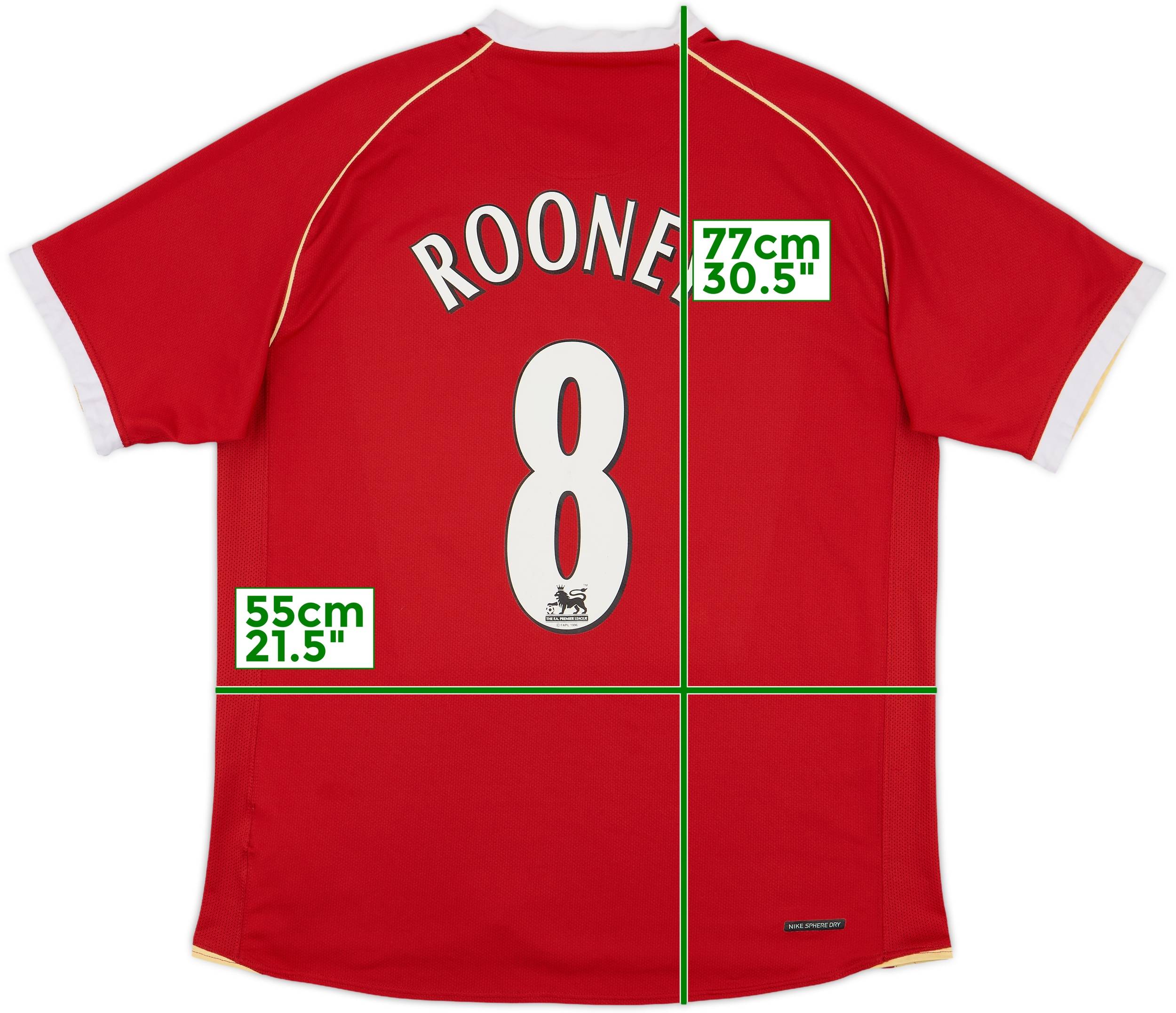 2006-07 Manchester United Home Shirt Rooney #8 - 8/10 - (L)