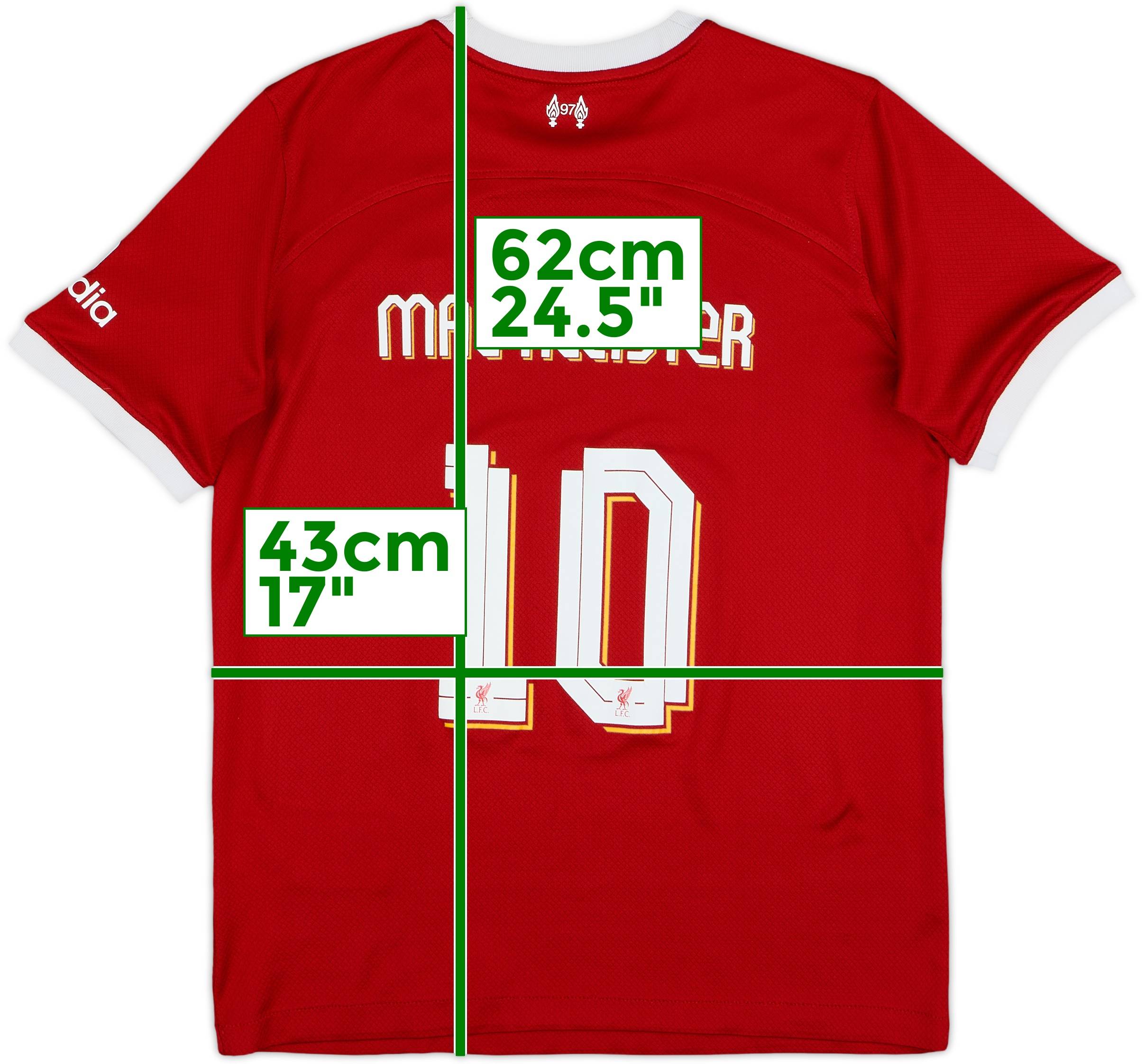 2023-24 Liverpool Home Shirt Mac Allister #10 - 8/10 - (L.Boys)