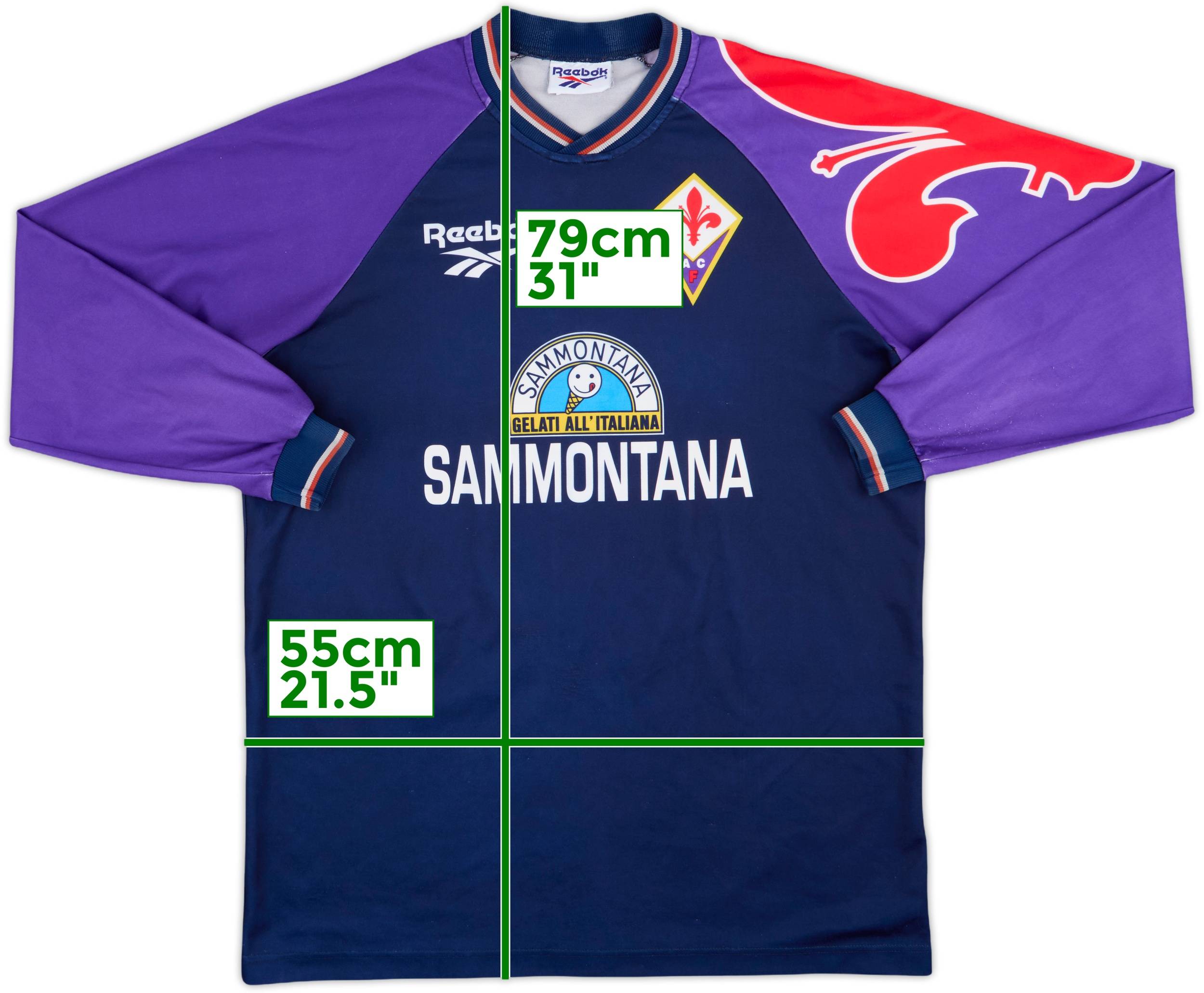 1995-96 Fiorentina Reebok Training L/S Shirt - 7/10 - (L)