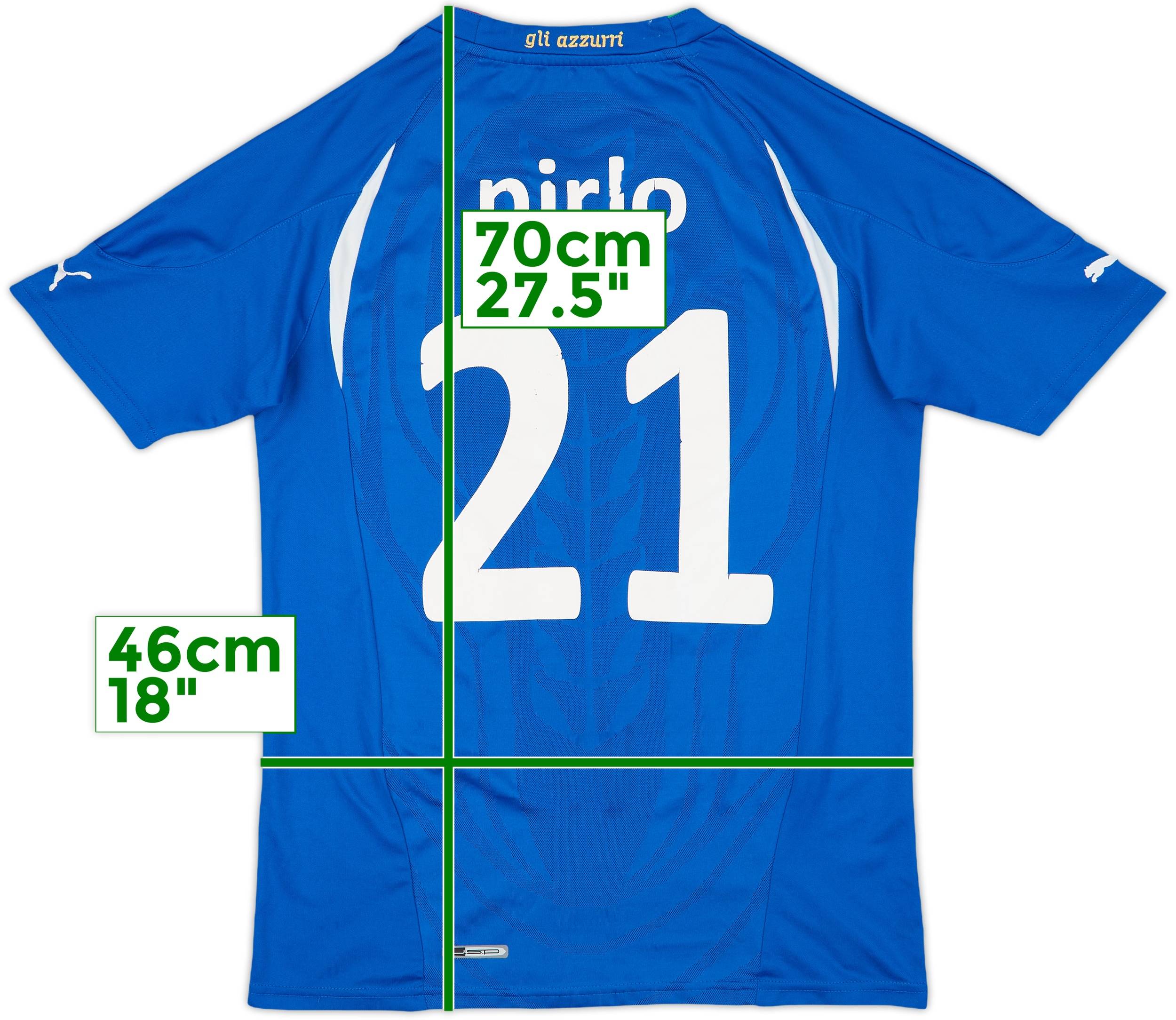 2010-12 Italy Basic Home Shirt Pirlo #21 - 5/10 - (S)