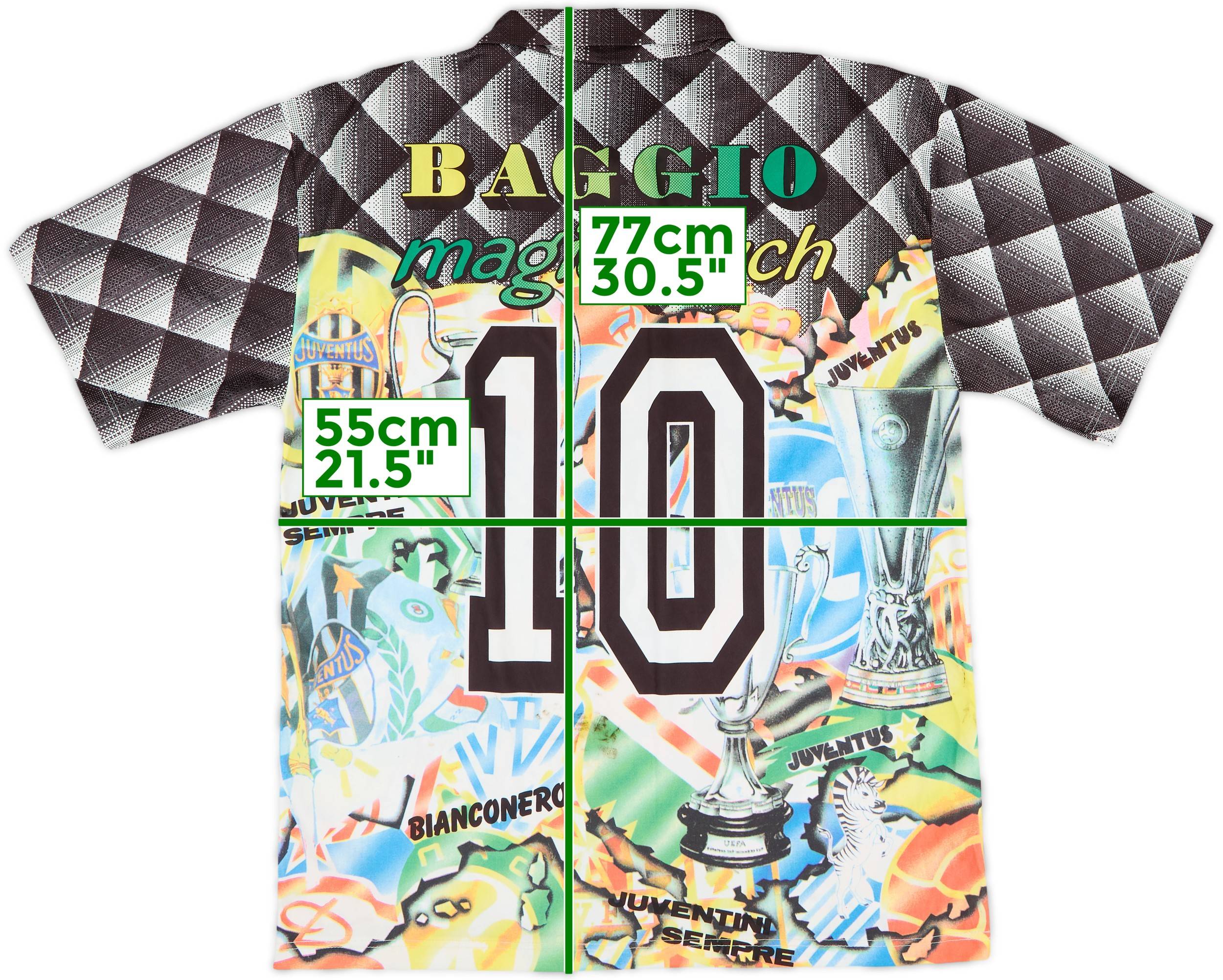 1992-94 Juventus Graphic Shirt Baggio #10 - 10/10 - (XL)