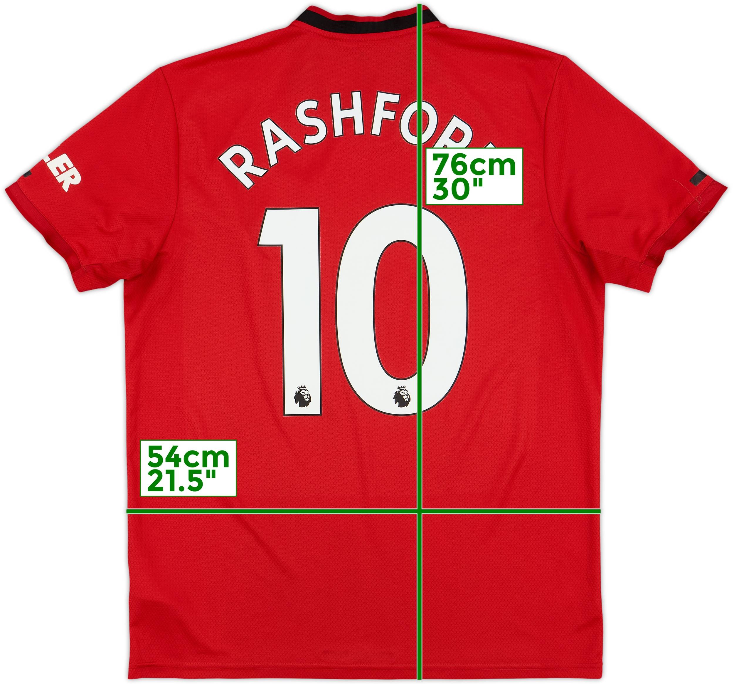 2019-20 Manchester United Home Shirt Rashford #10 - 6/10 - (L)