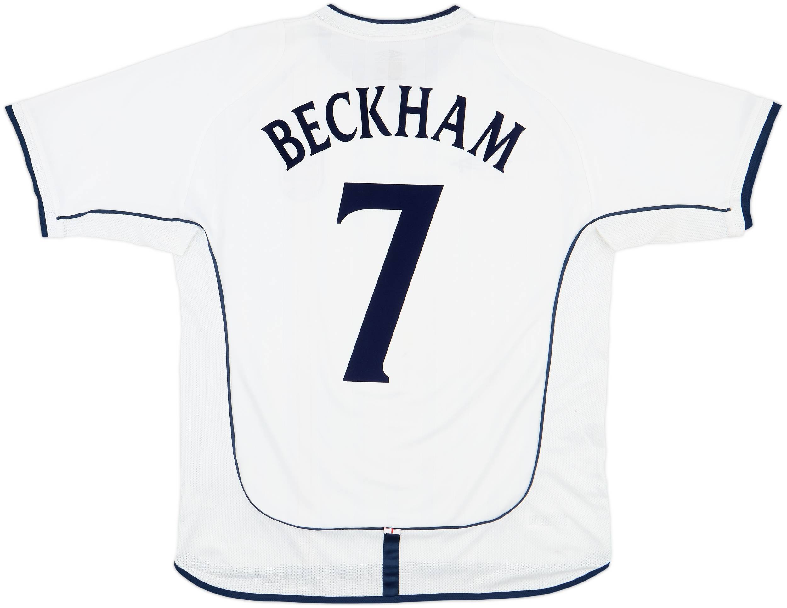 【国内正規 01-03 England  L/S Beckham #7】 2001-03 England Home Shirt Beckham #7 - 5/10 - (XL)