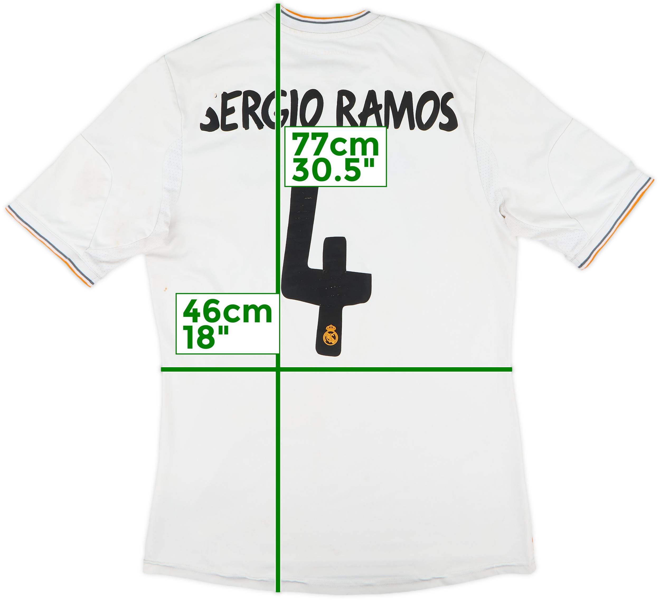 2013-14 Real Madrid Home Shirt Sergio Ramos #4 - 5/10 - (M)