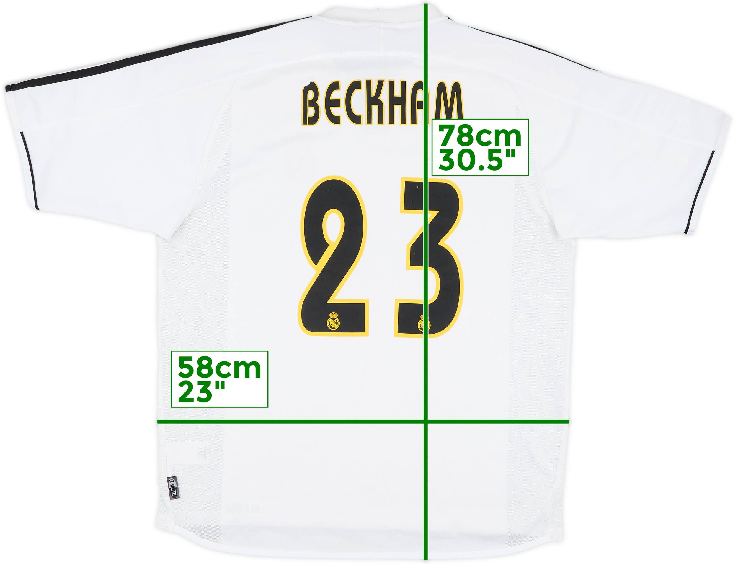 レアル・マドリード BECKHAM 23番 シャツ 2003-04 Real Madrid Home Shirt Beckham #23 - 6/10 - (L)