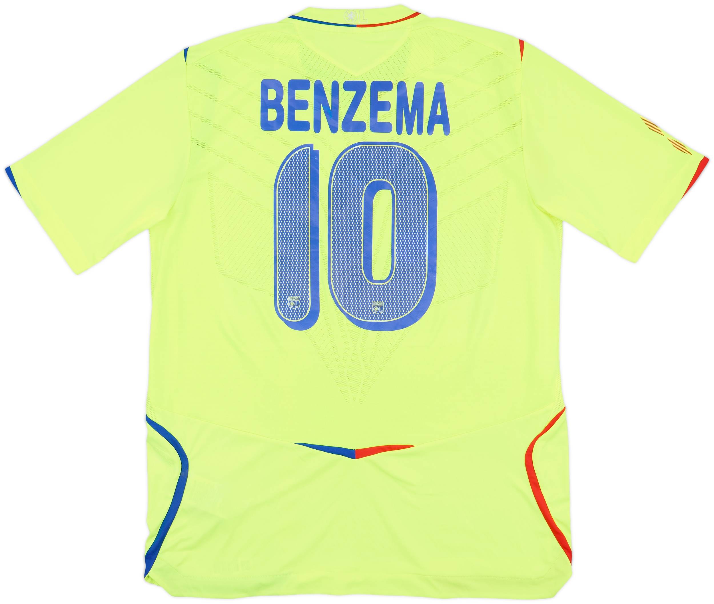 2008-09 Lyon European Shirt Benzema #10 - 4/10 - (L)