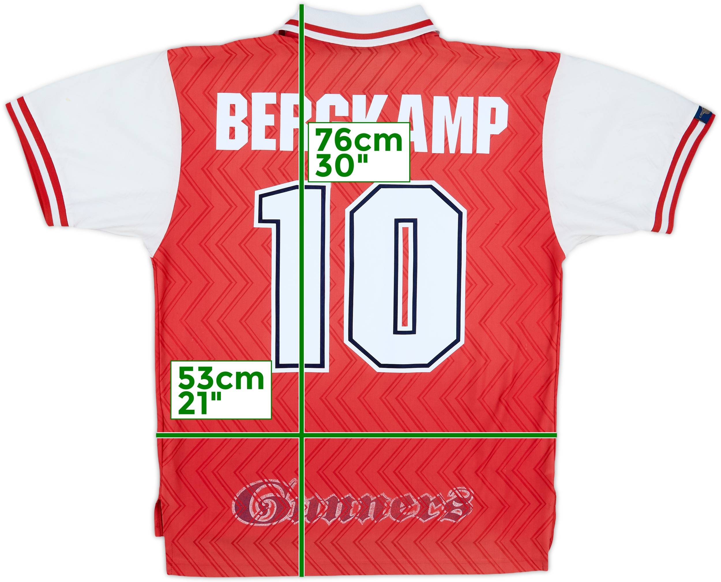 1996-98 Arsenal Home Shirt Bergkamp #10 - 5/10 - (L)