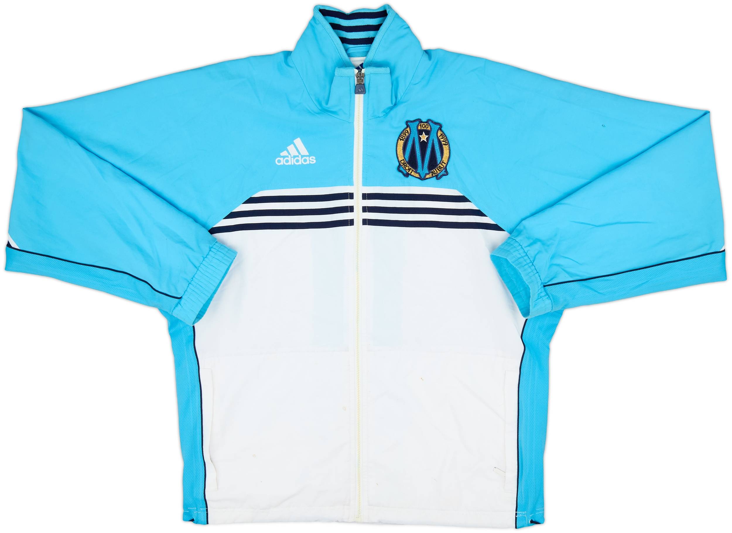 1999-00 Olympique Marseille adidas Track Jacket - 5/10 - (XL.Boys)