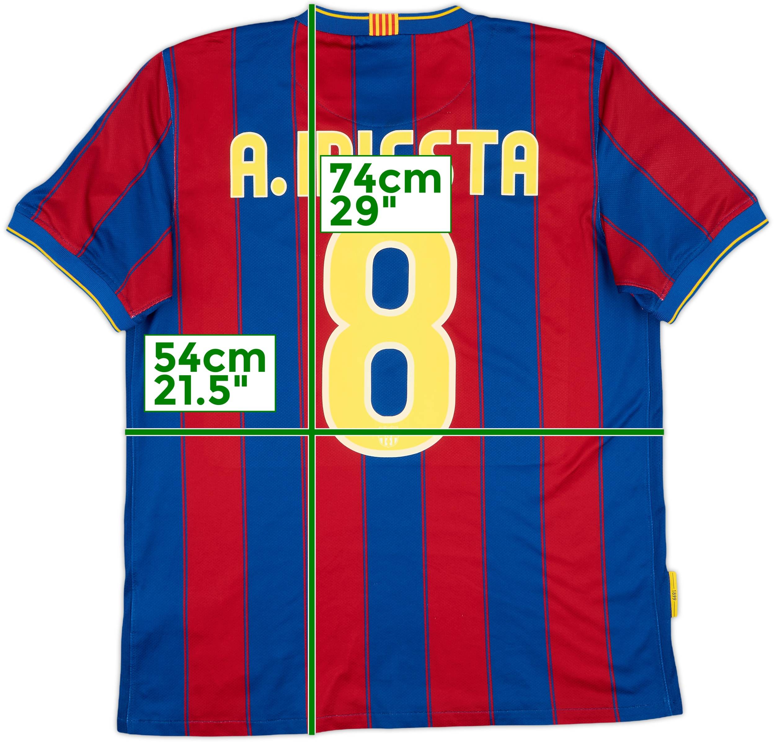 2009-10 Barcelona Home Shirt A. Iniesta #8 - 7/10 - (M)