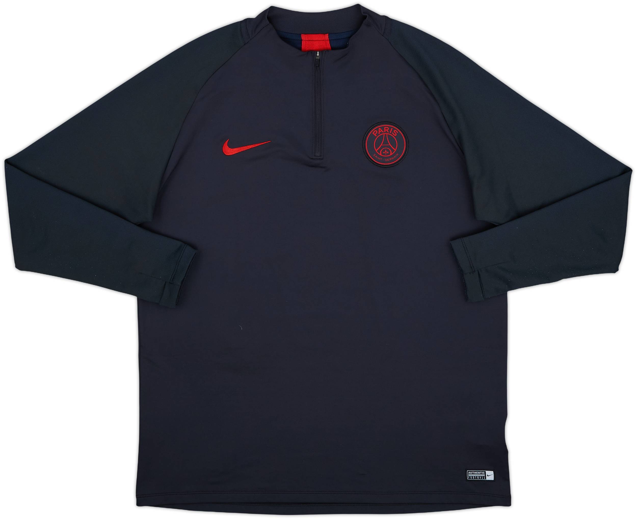 2019-20 Paris Saint-Germain Nike 1/4 Zip Drill Top - 10/10 - (XL)