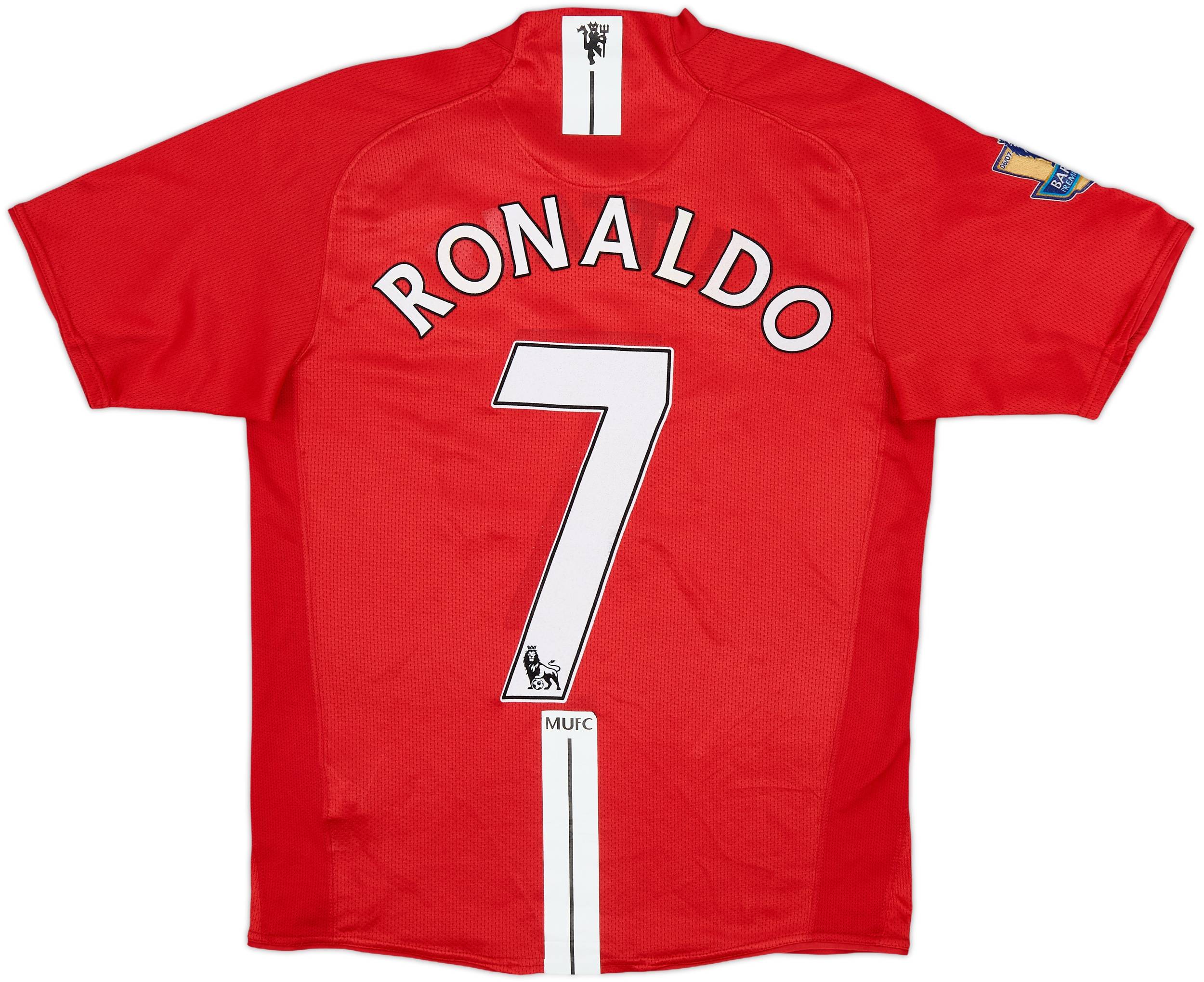 【正規品07-09 Manchester U C.Ronaldo #7】 2007-09 Manchester United Home Shirt Ronaldo #7 - 7/10 - (S)