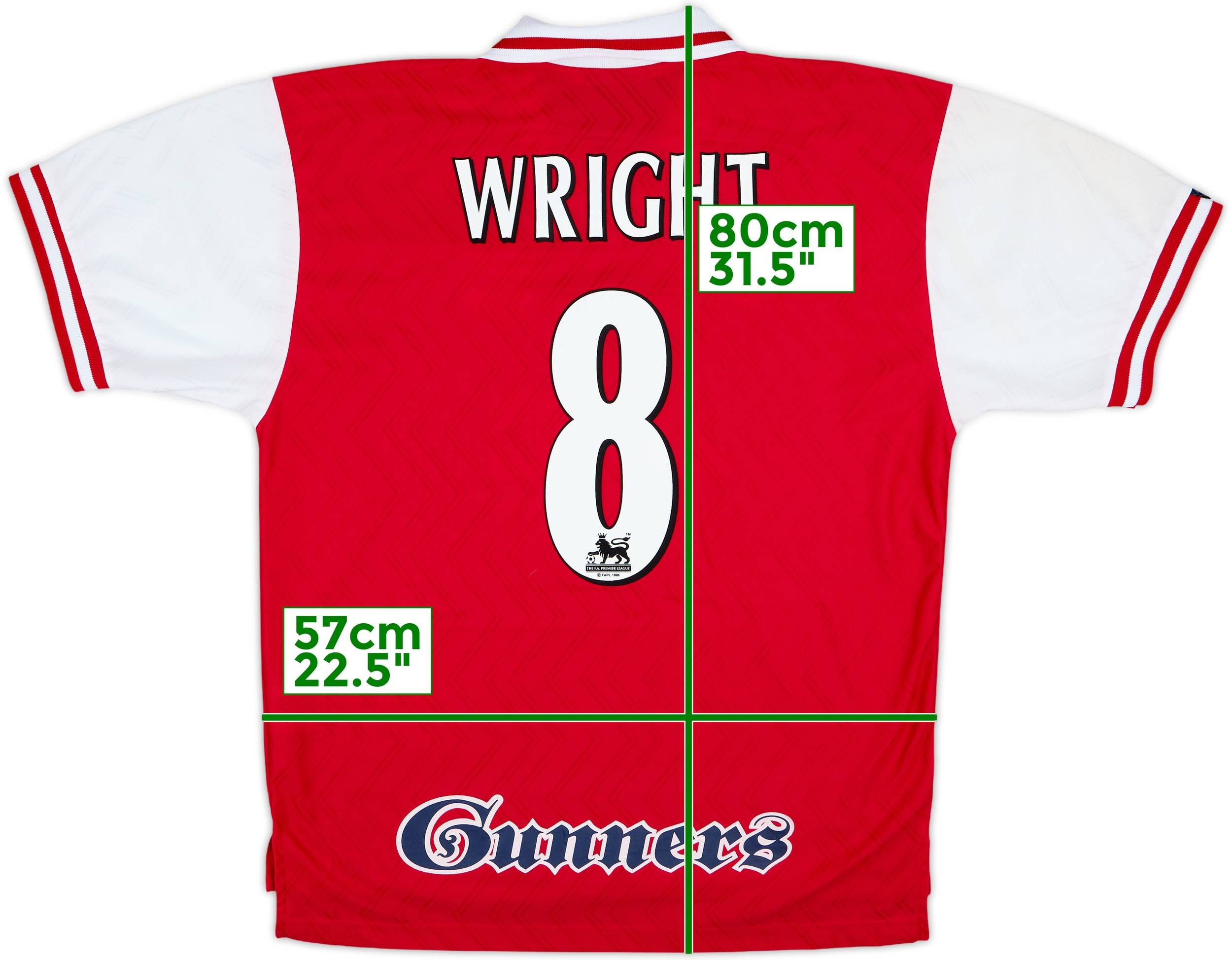 1996-98 Arsenal Home Shirt Wright #8 - 10/10 - (XL)
