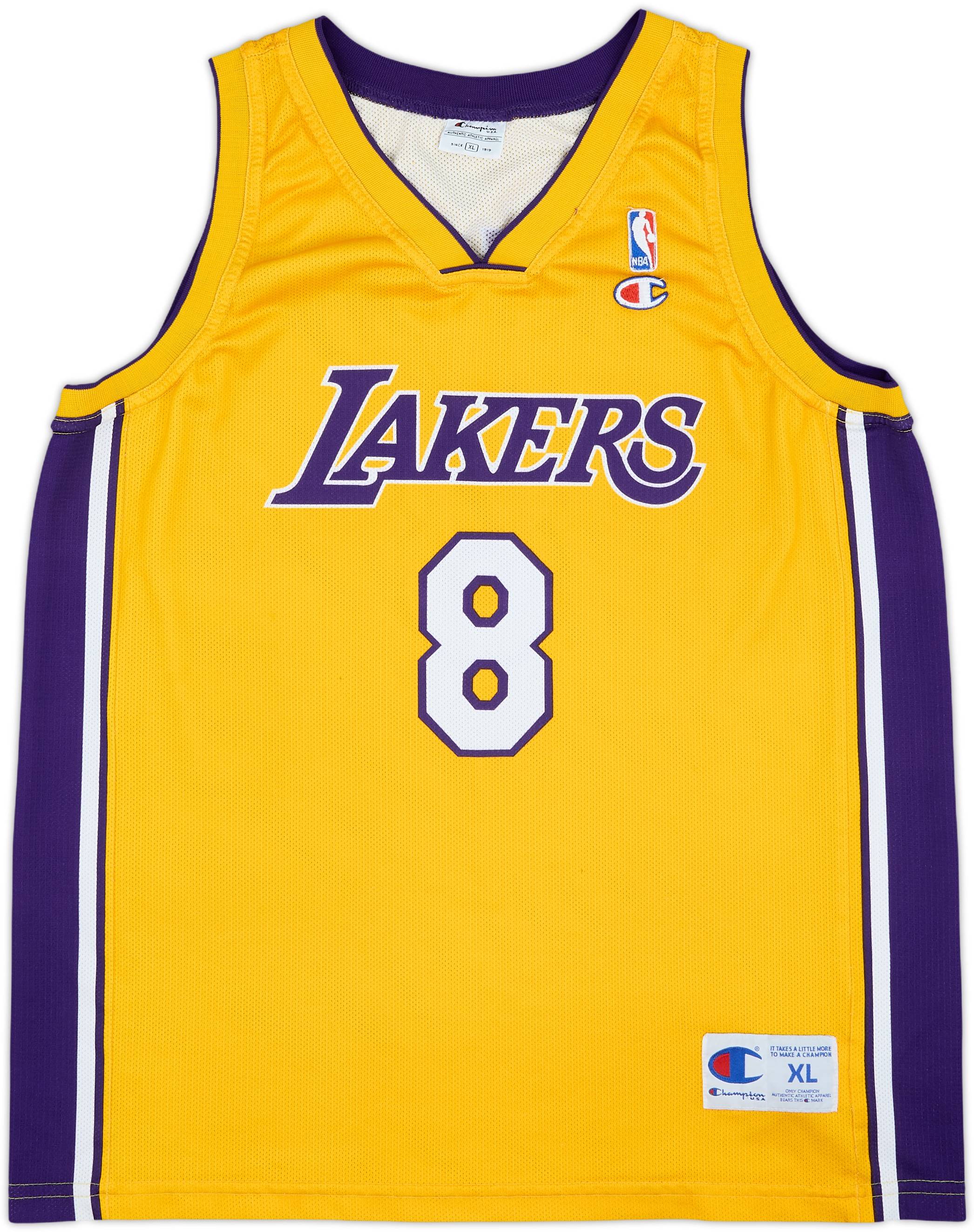 1999-06 LA Lakers Bryant #8 Champion Home Jersey - 8/10 - (XL)