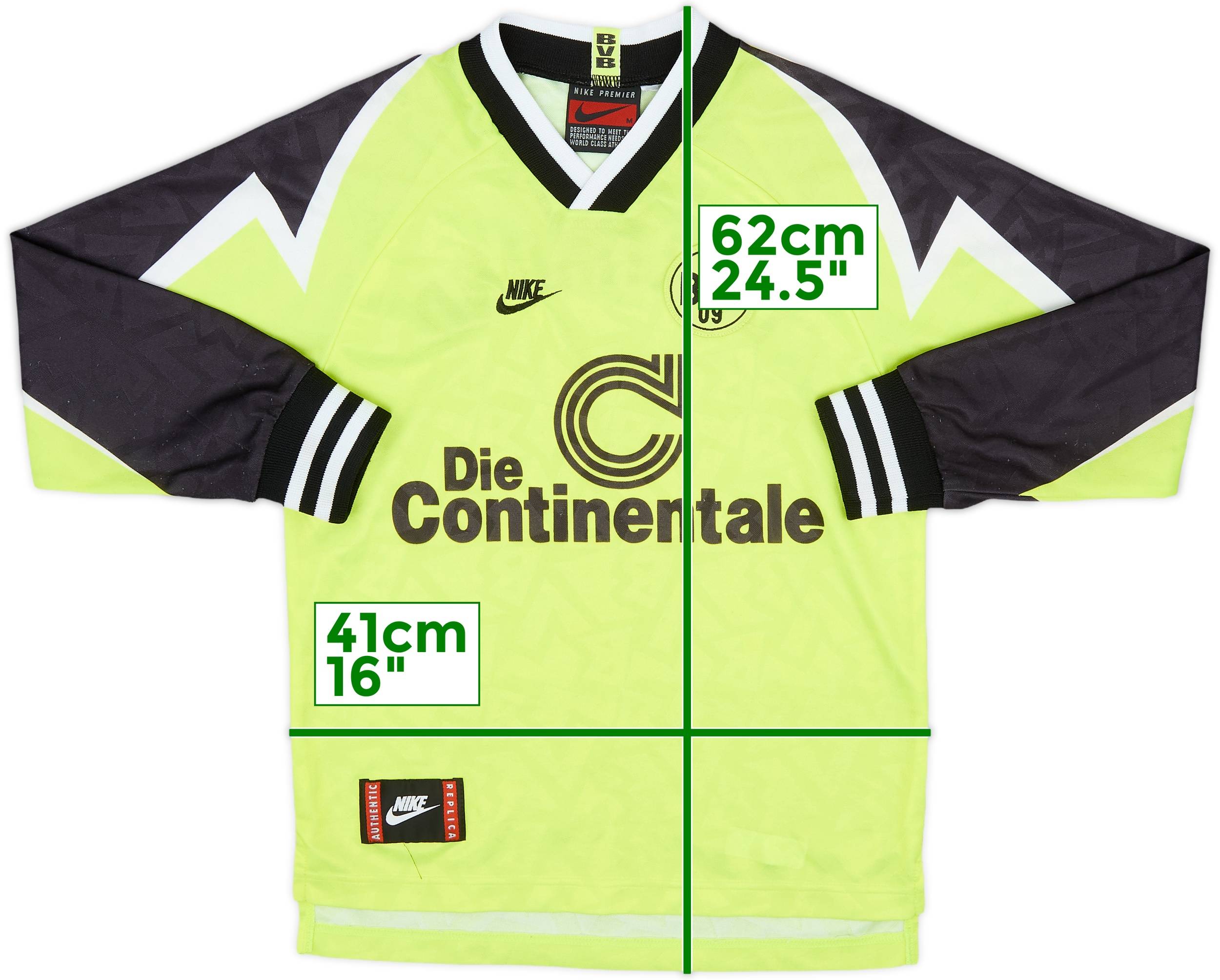 1995-96 Borussia Dortmund Home L/S Shirt - 8/10 - (M.Boys)
