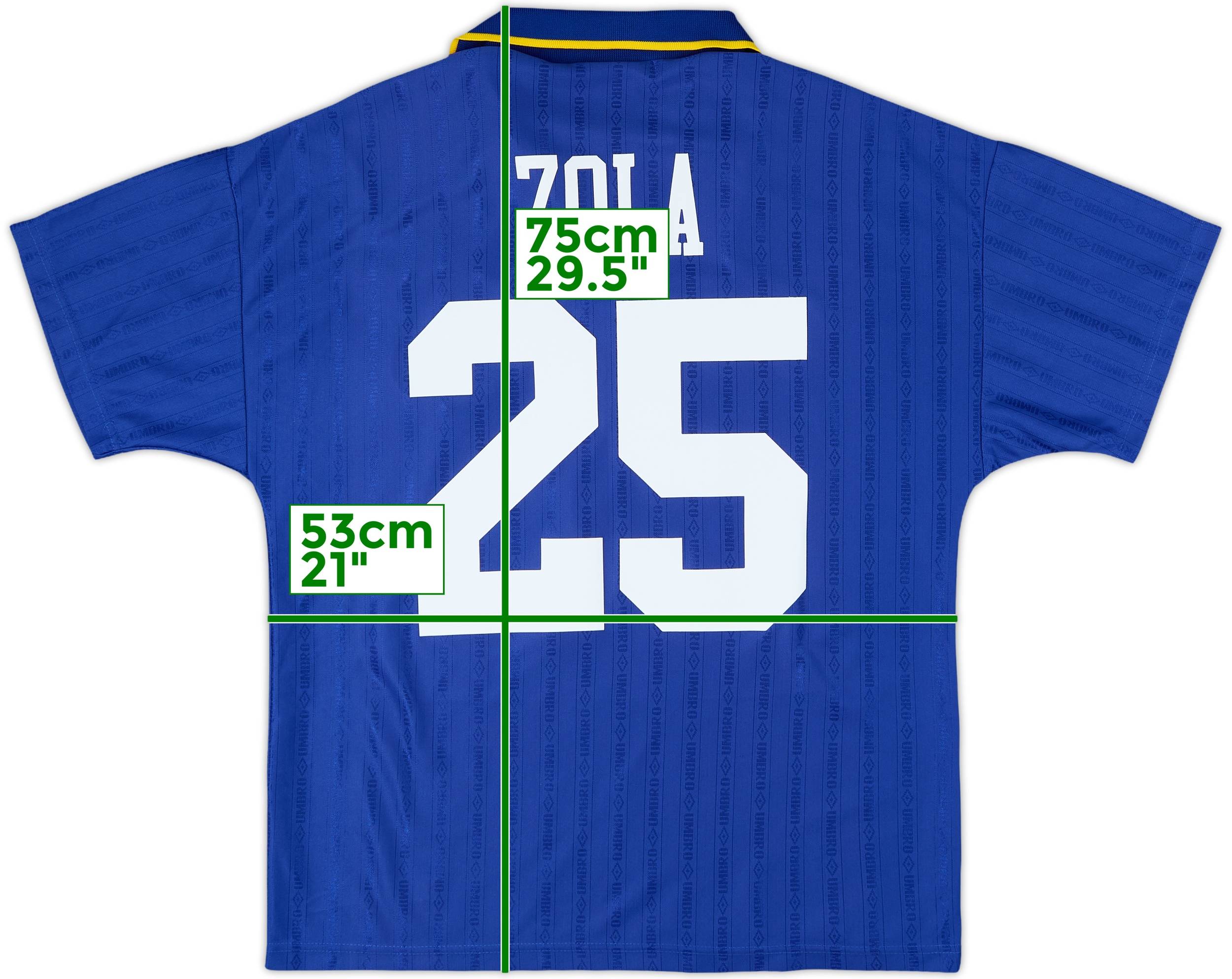 1995-97 Chelsea Home Shirt Zola #25 - 8/10 - (M)
