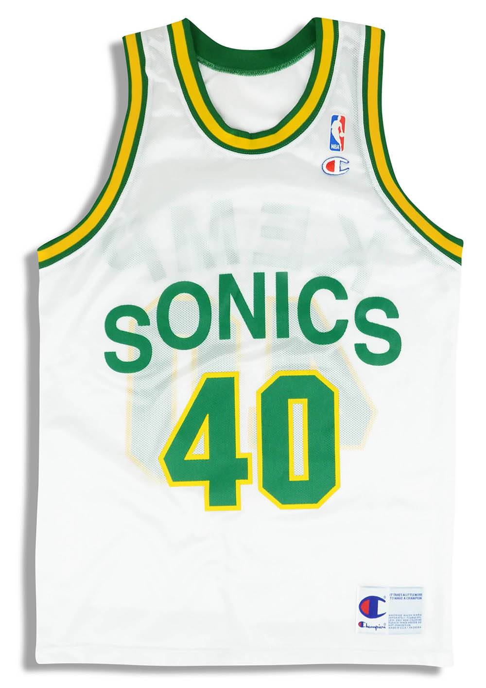 1991 95 Seattle Supersonics Kemp 40 Champion Jersey Home M