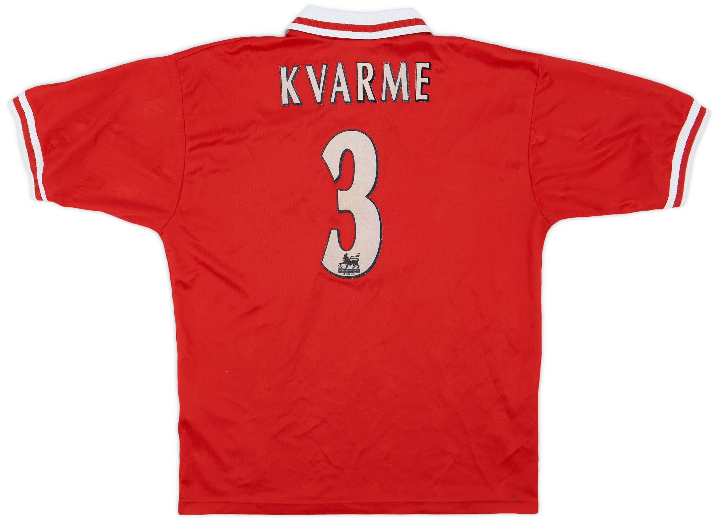 1996-98 Liverpool Home Shirt Kvarme #3 - 8/10 - (L)