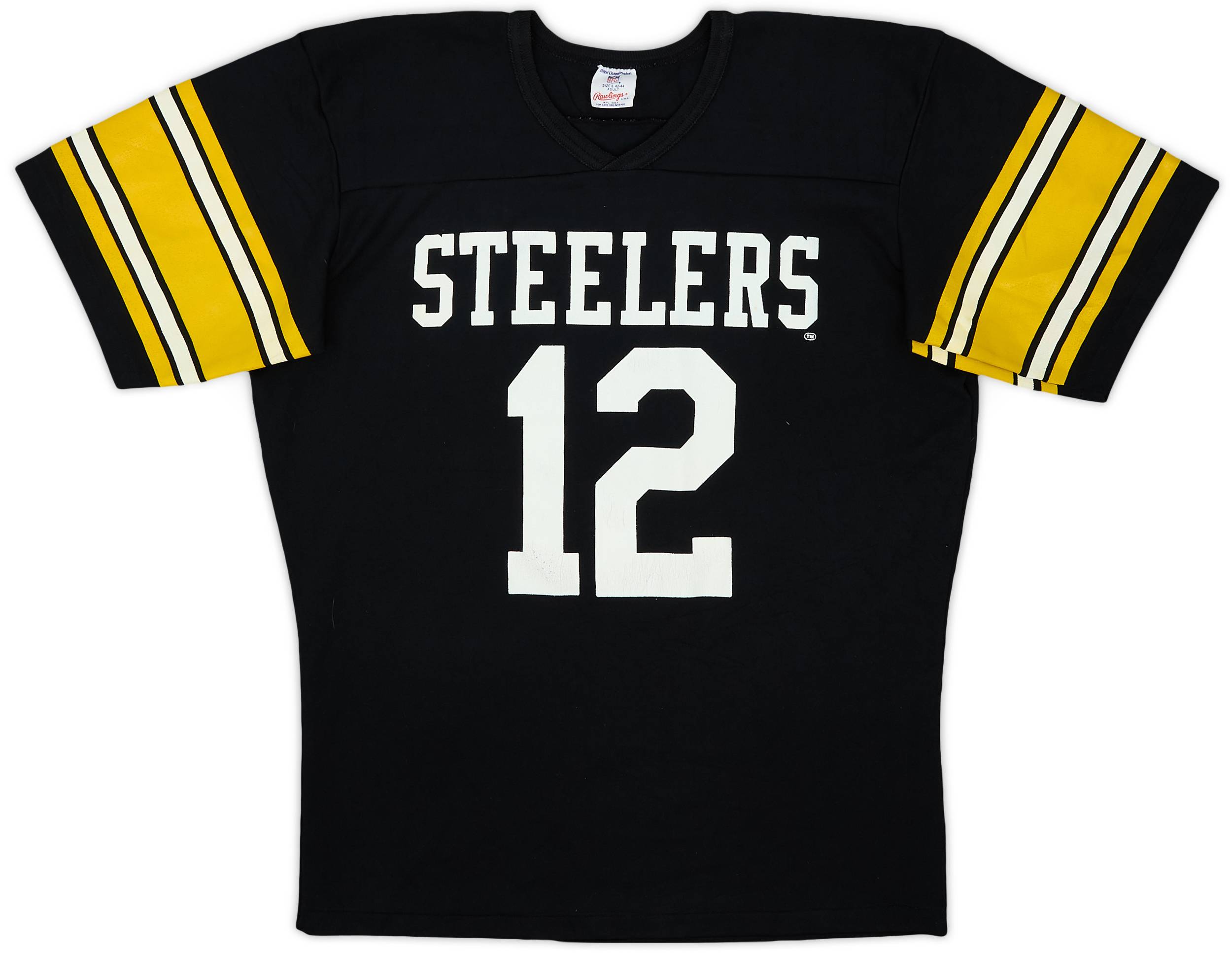 1970s Pittsburgh Steelers Bradshaw #12 Rawlings Home Jersey - 7/10 - (L)