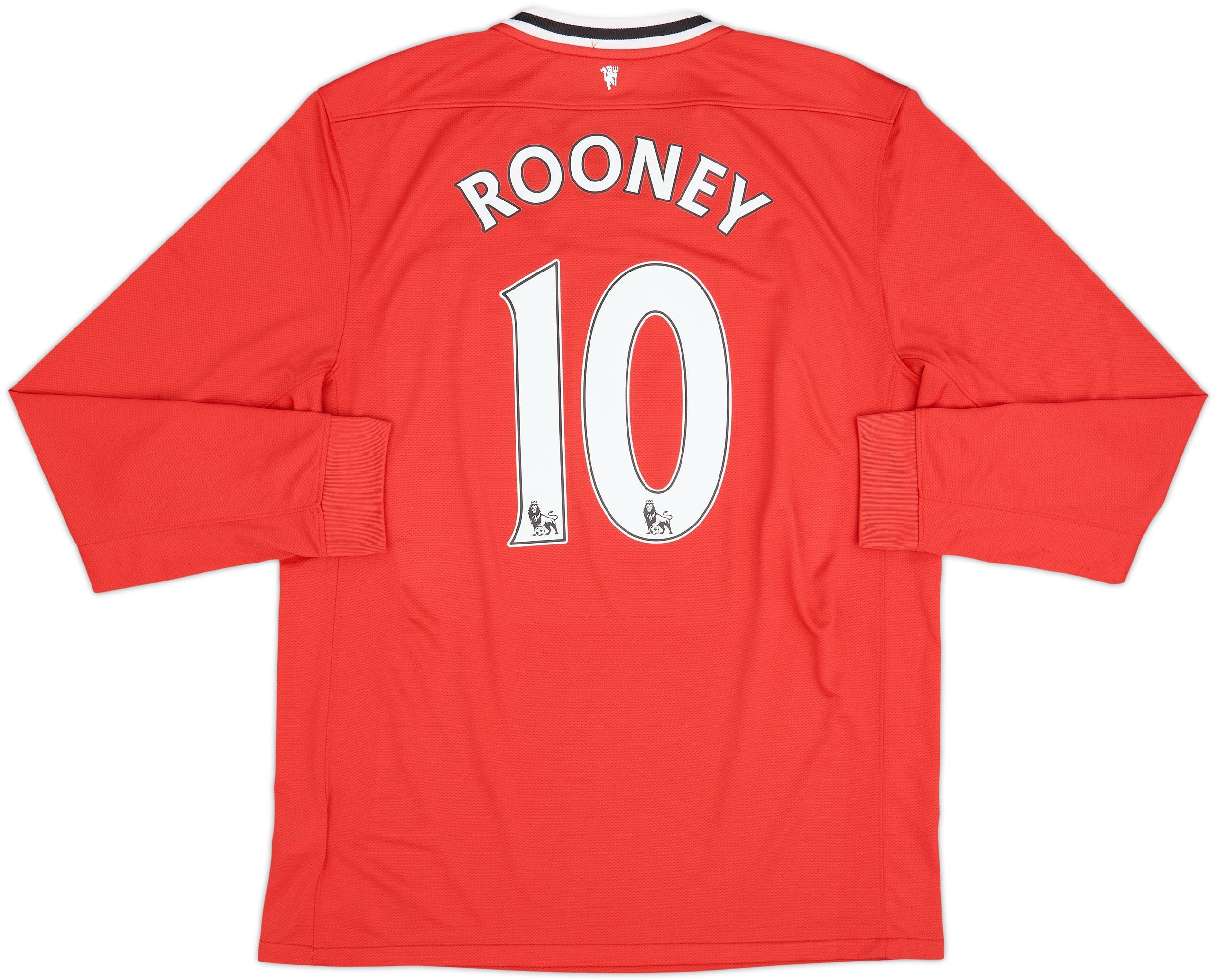 2011-12 Manchester United Home L/S Shirt Rooney #10 - 7/10 - (L)