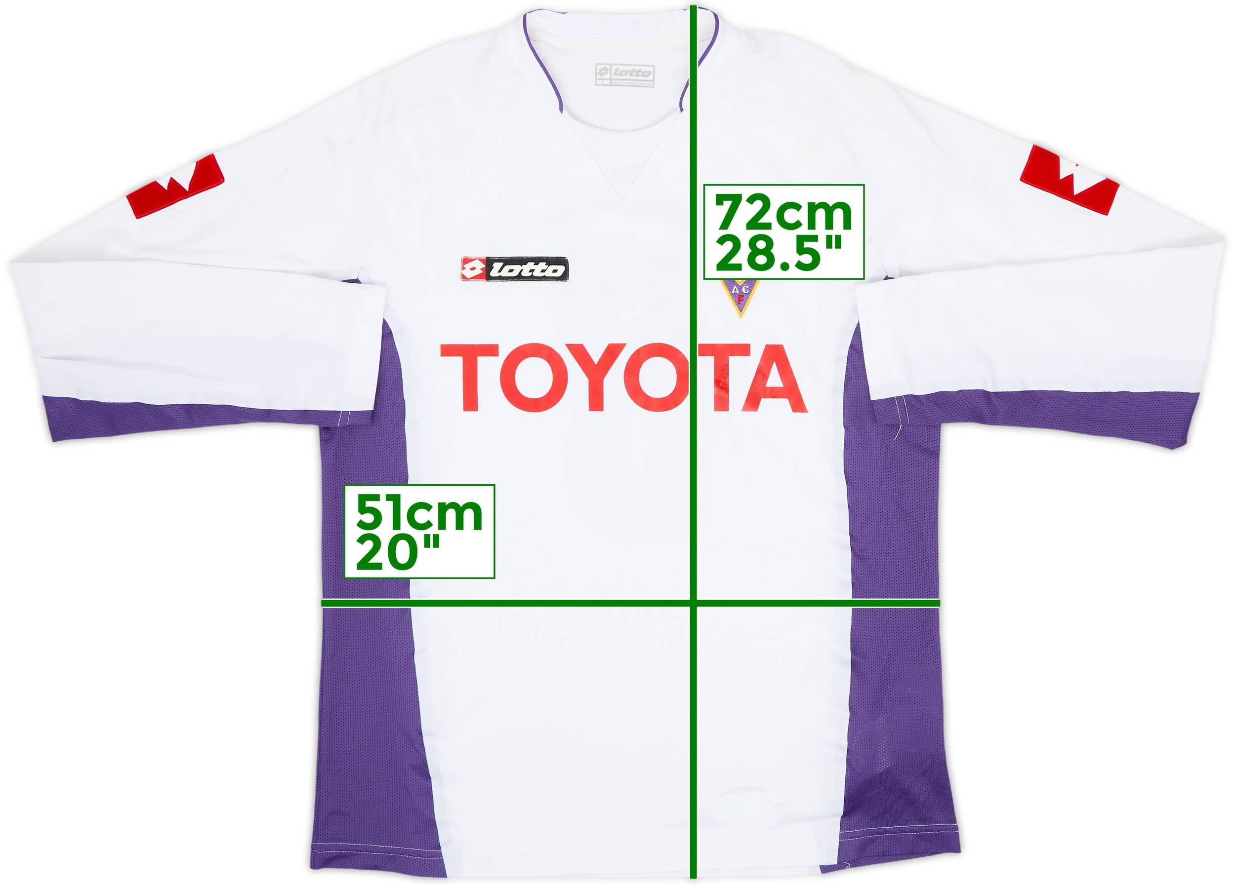 フィオレンティーナ 06-07 アウェイ サッカーユニフォーム XL lotto 2007-08 Fiorentina Away L/S Shirt #6 - 7/10 - (L)