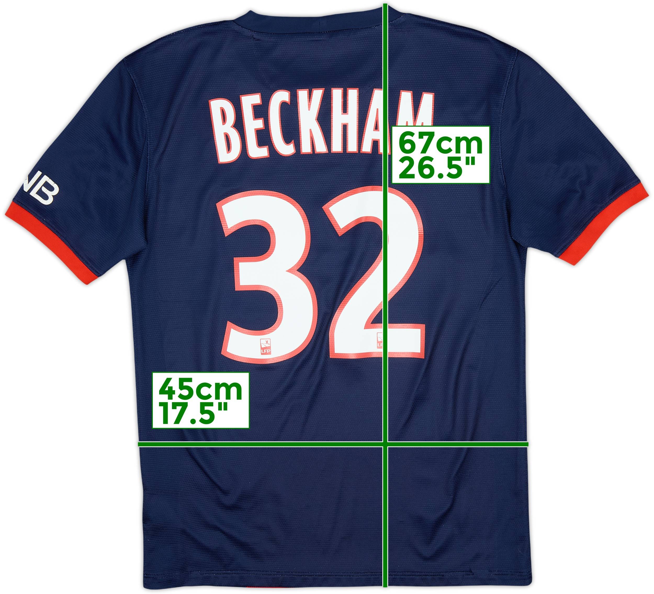 2013-14 Paris Saint-Germain Home Shirt Beckham #32 - 6/10 - (S)