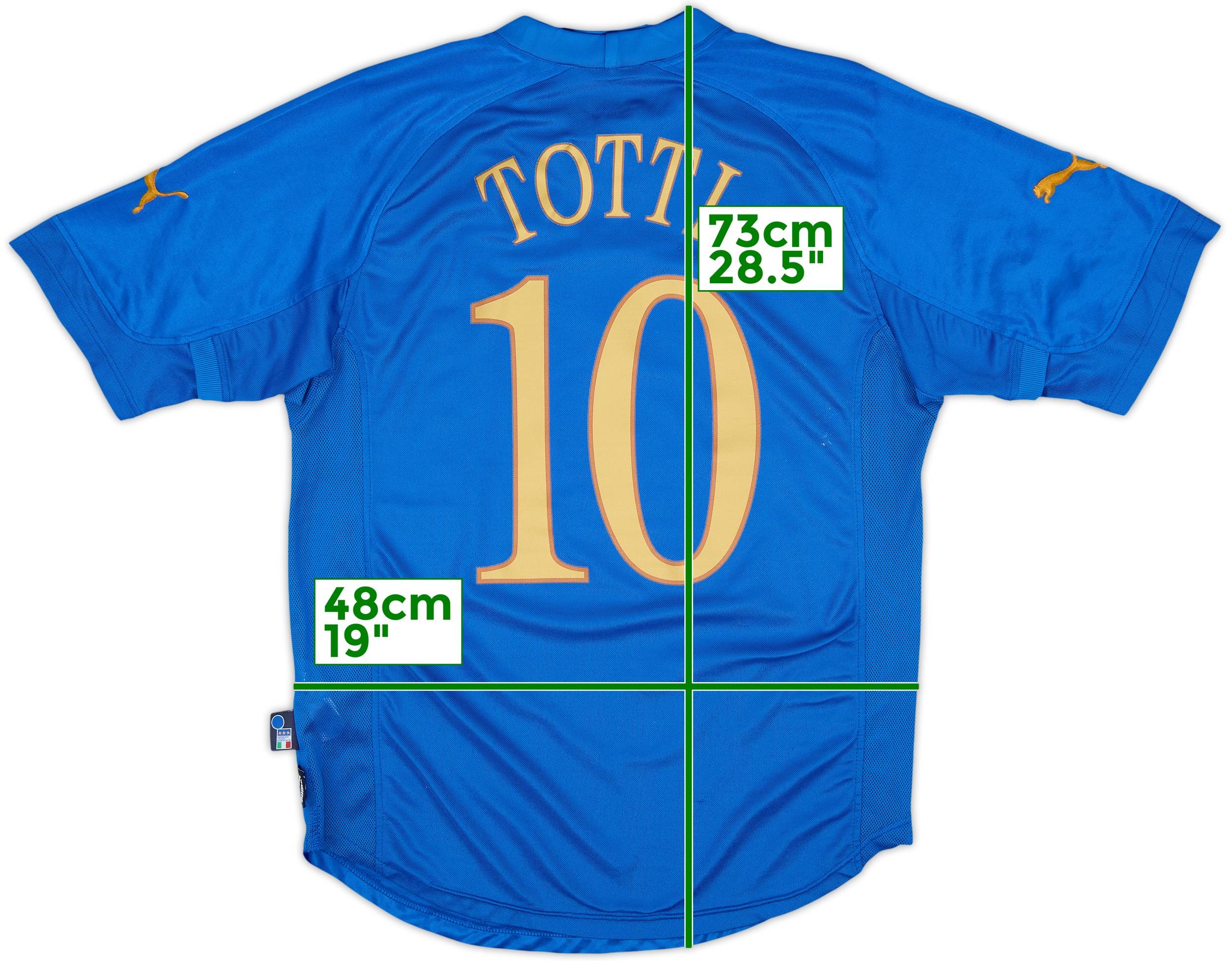 2004-06 Italy Home Shirt Totti #10 - 7/10 - (M)