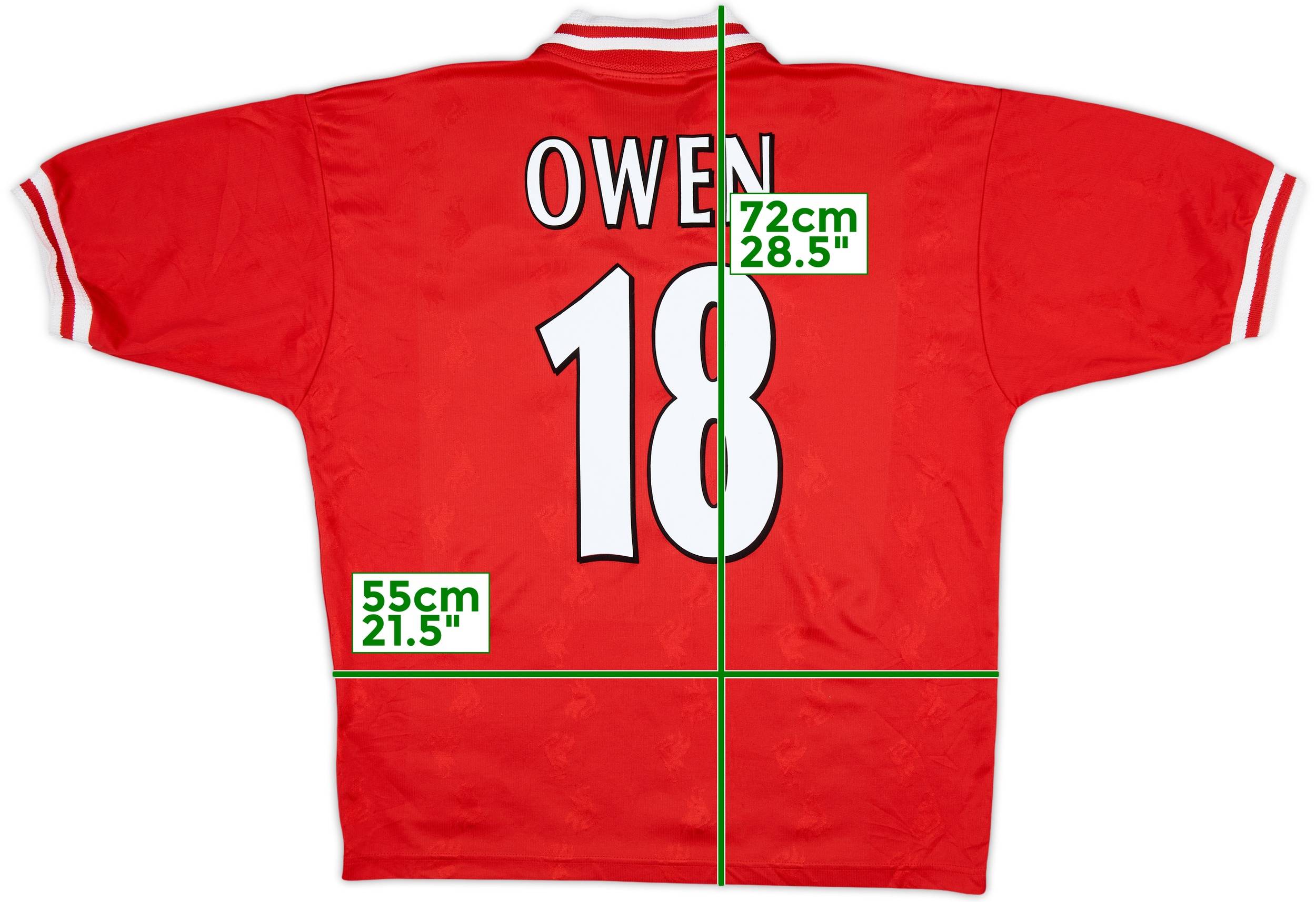 1996-98 Liverpool Home Shirt Owen #18 - 6/10 - (L)