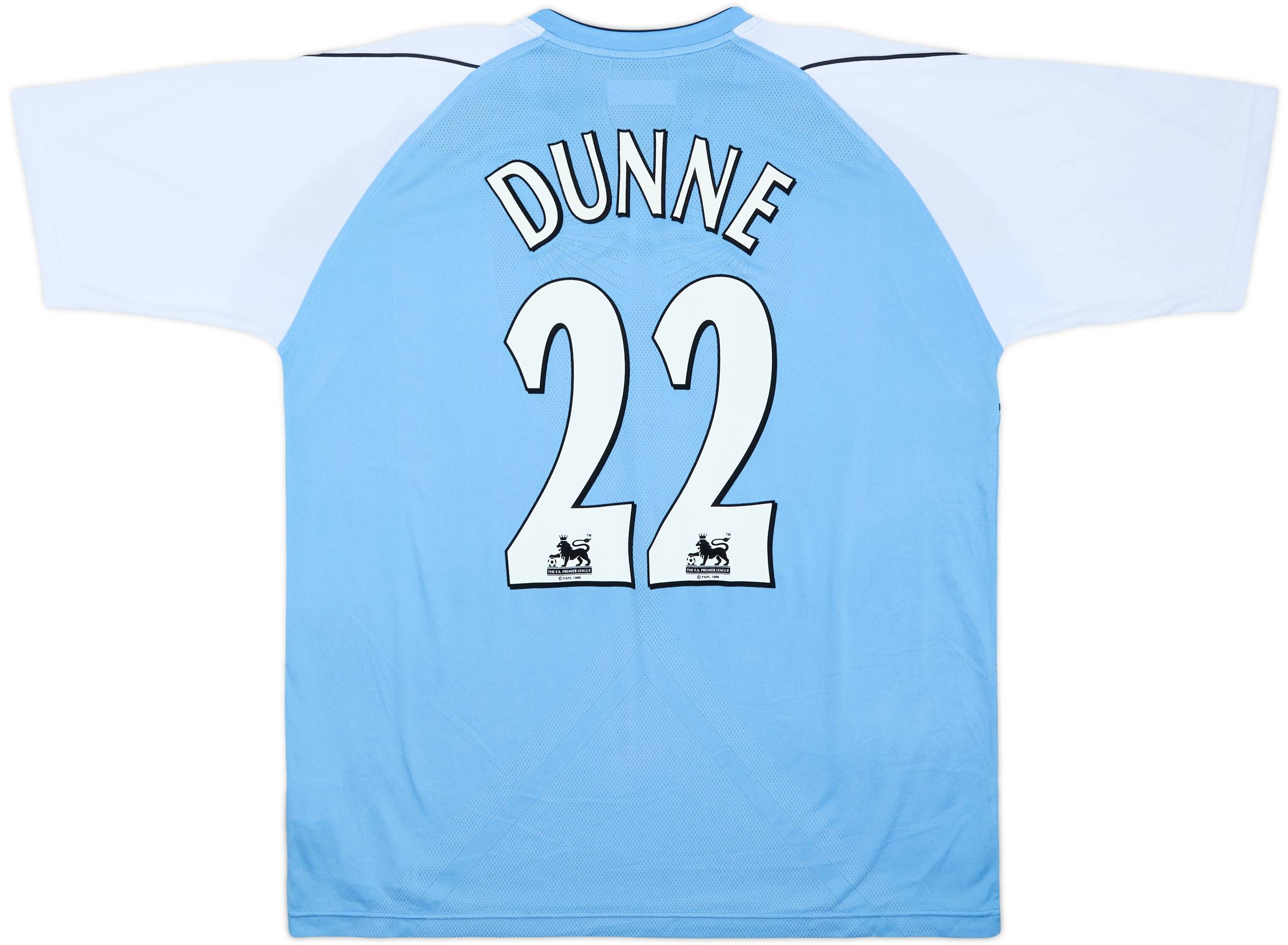 2006-07 Manchester City Home Shirt Dunne #22 - 8/10 - (XL)
