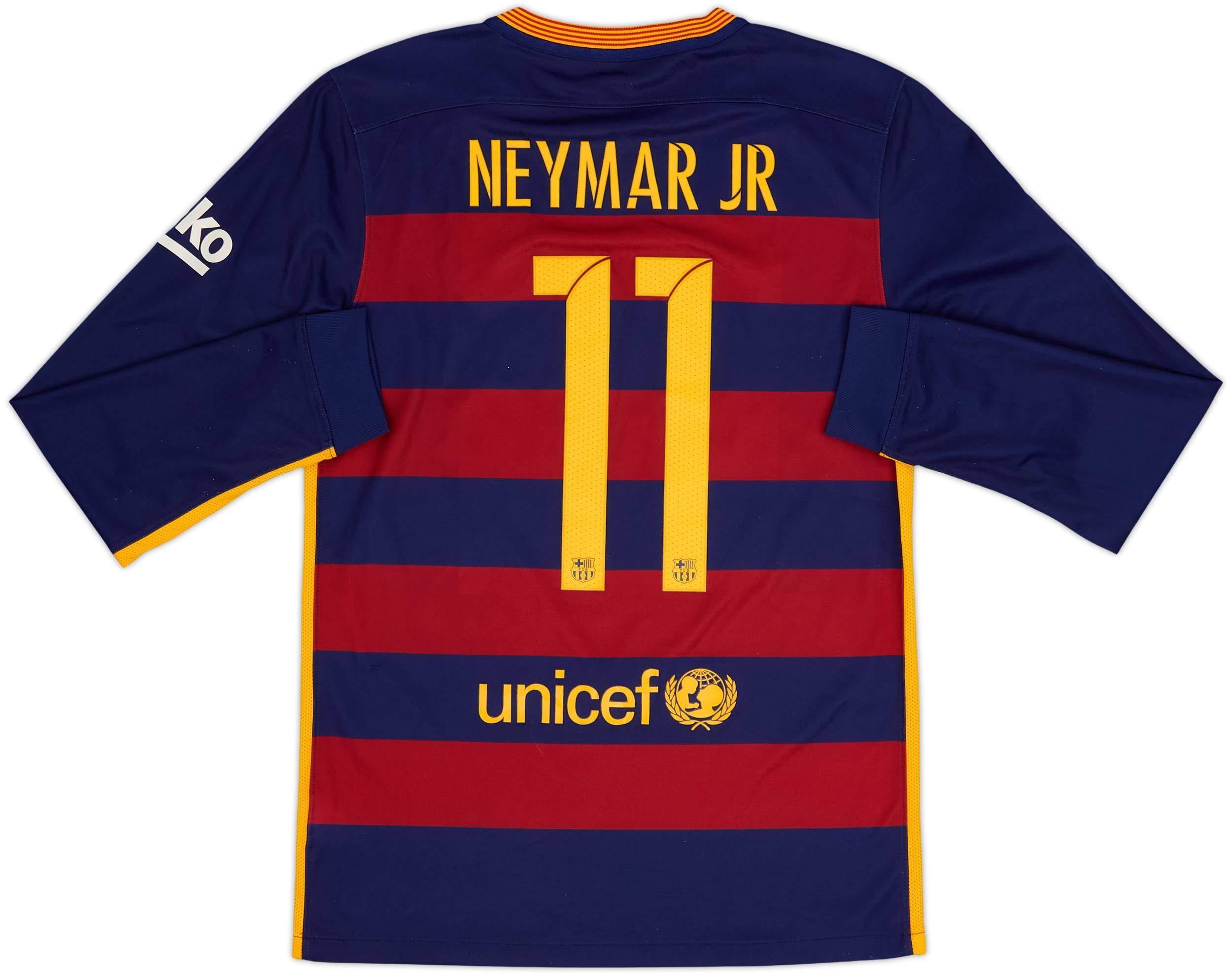 2015-16 Barcelona Home L/S Shirt Neymar Jr #11 - 7/10 - (S)