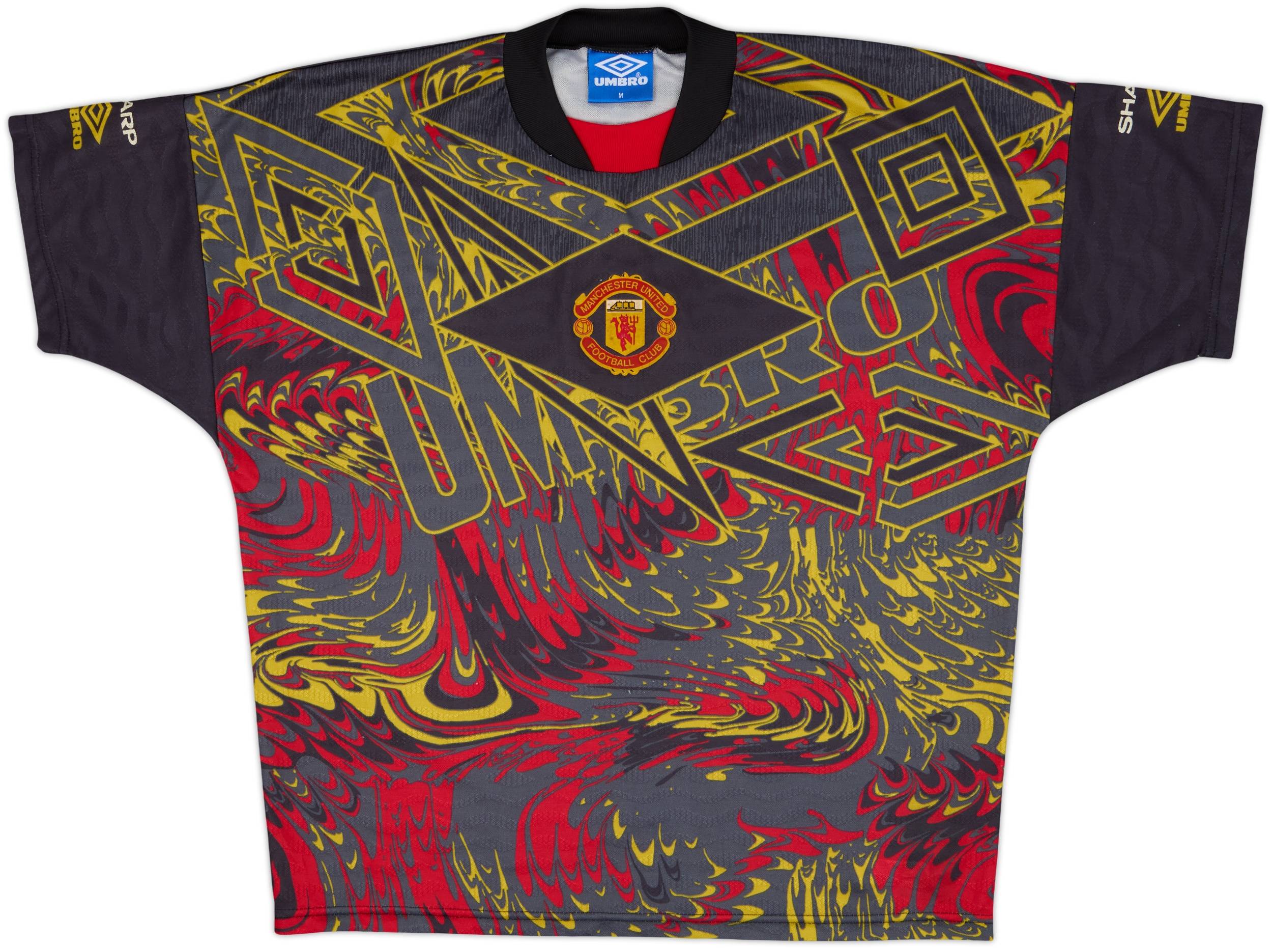 1994-96 Manchester United Umbro Training Shirt - 8/10 - (M)