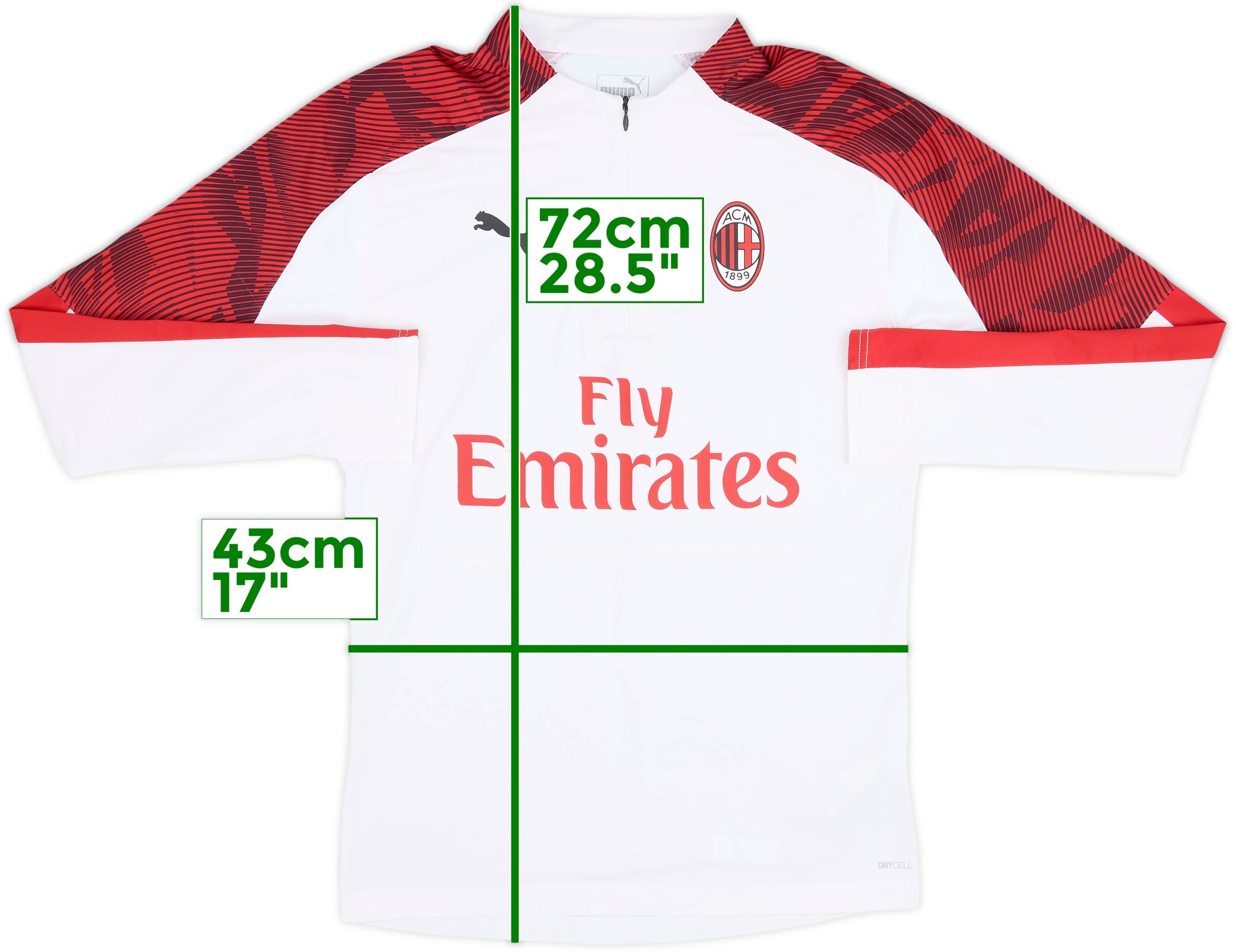 2019-20 AC Milan Puma 1/4 Zip Drill Top - 7/10 - (S)