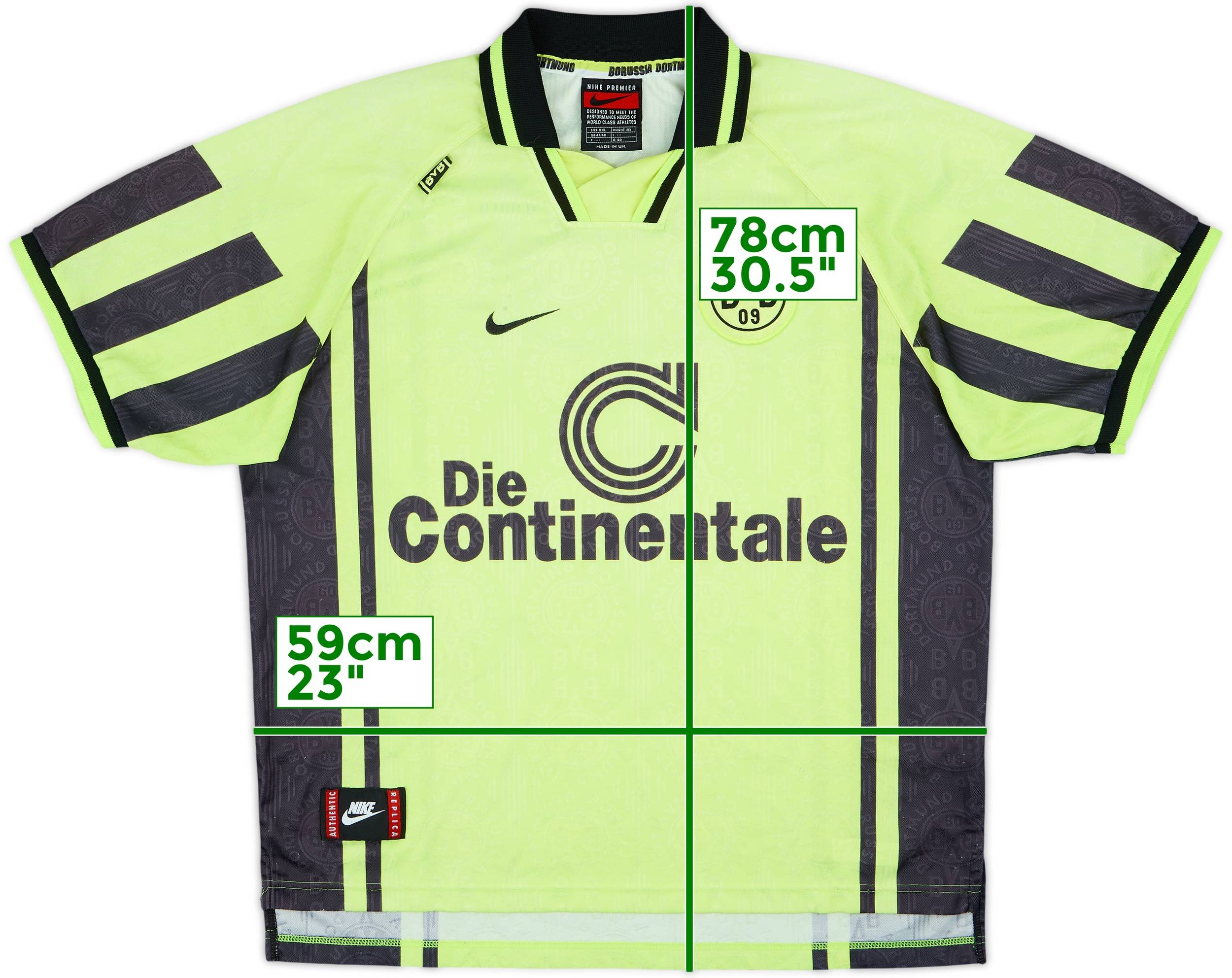 1996-97 Borussia Dortmund Home Shirt - 7/10 - (XXL)